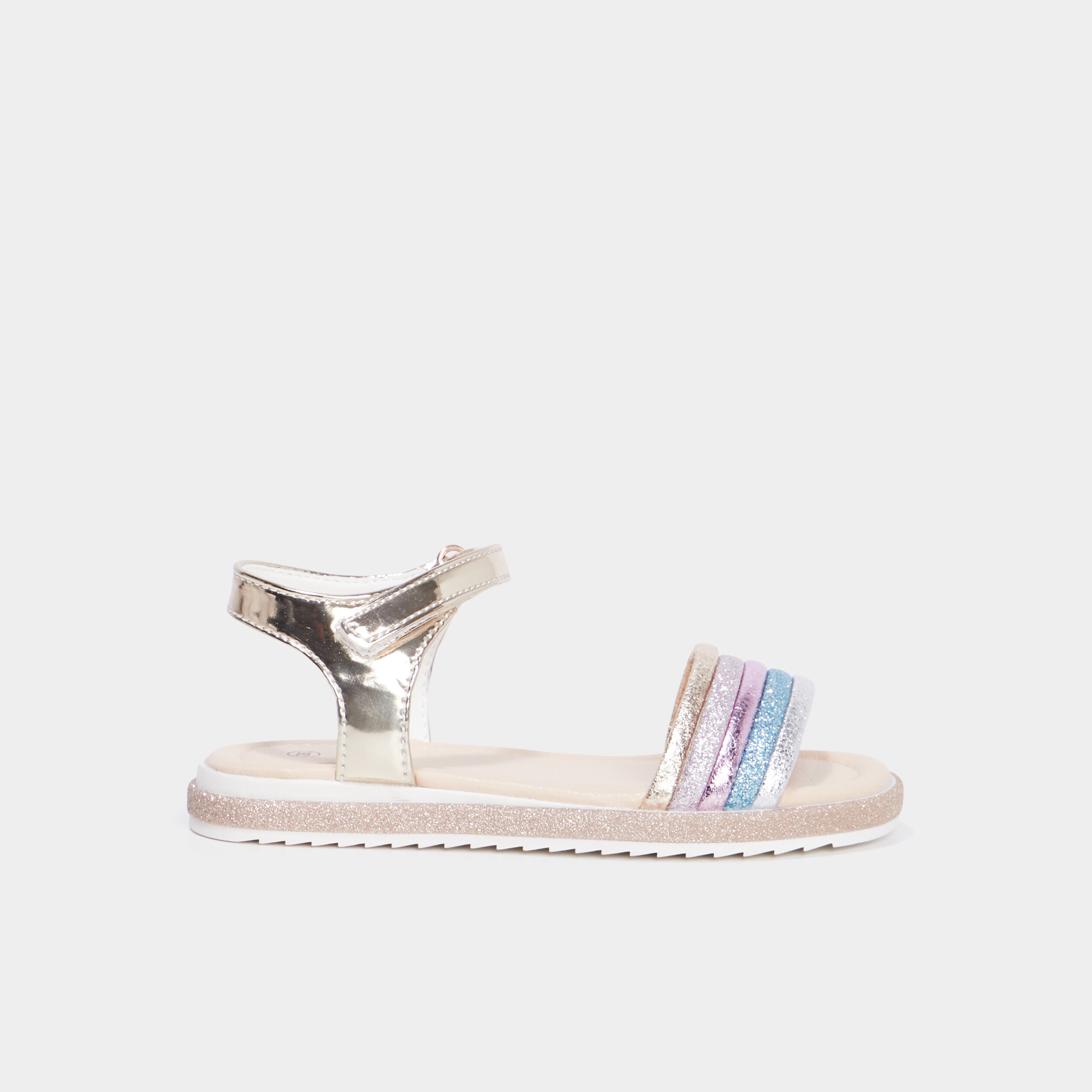 Sandales brides à scratchs multicolore fille
