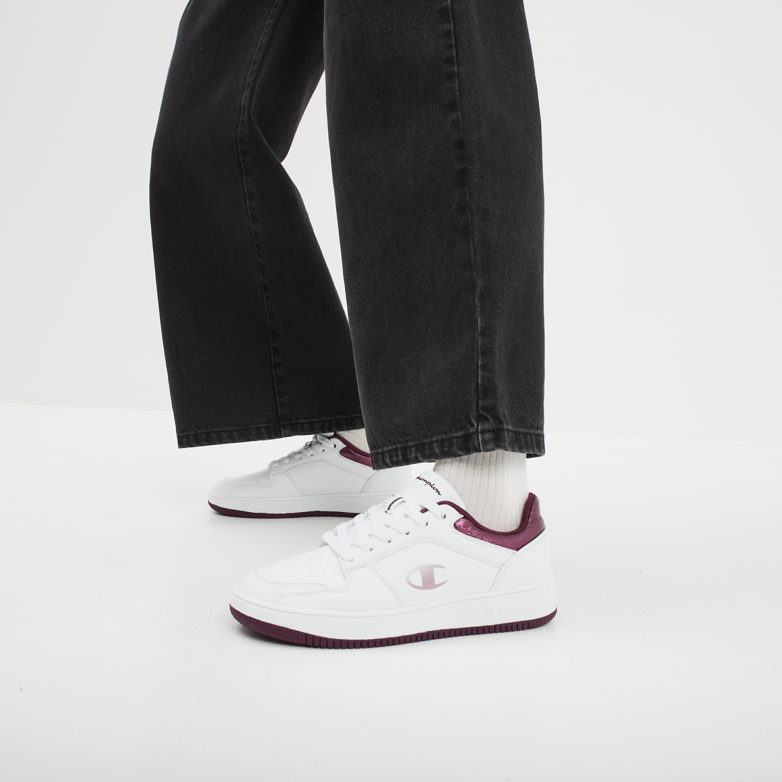 Tennis basses &agrave; lacets Champion Foil bordeaux femme