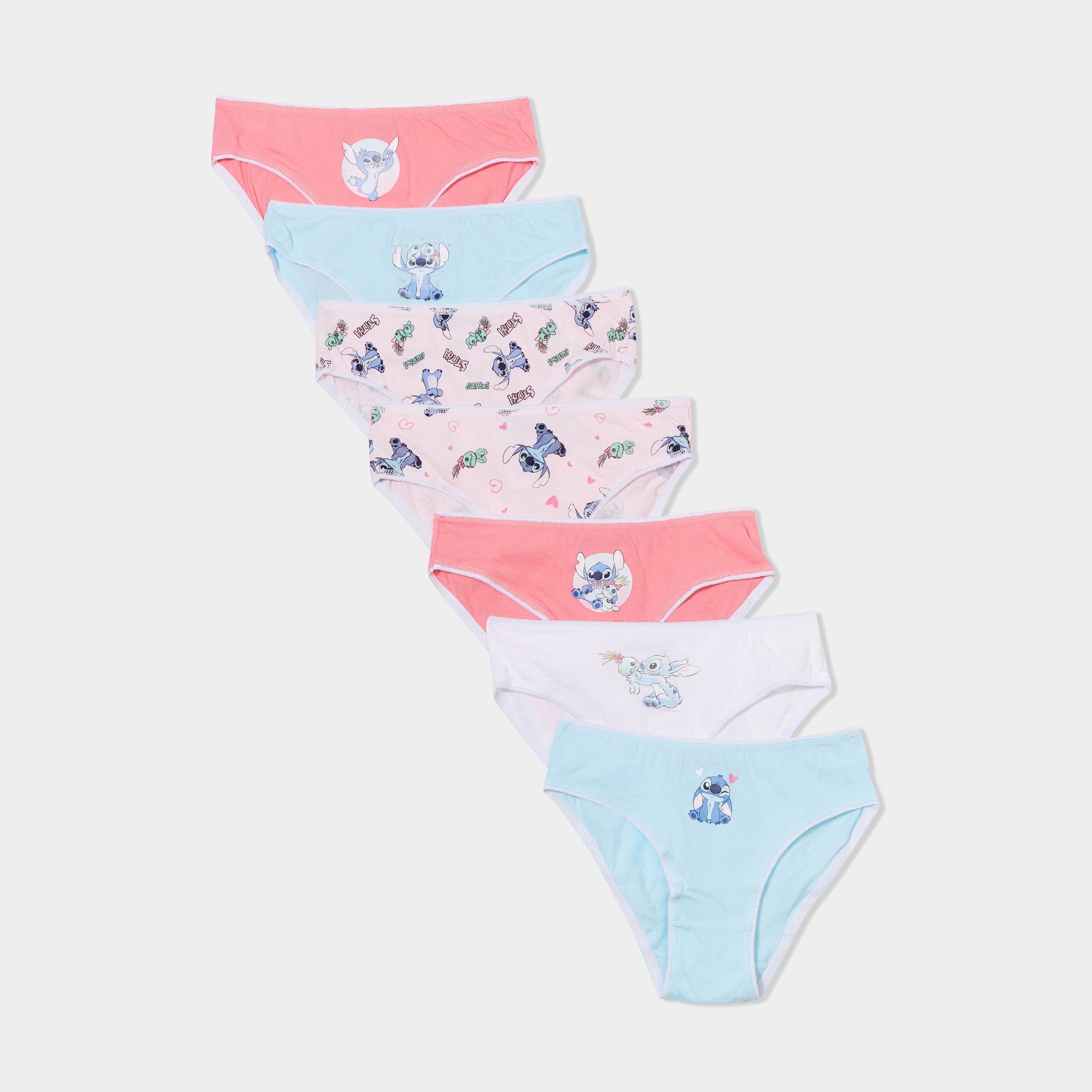 Lot 7 culottes coton Stitch rose fille