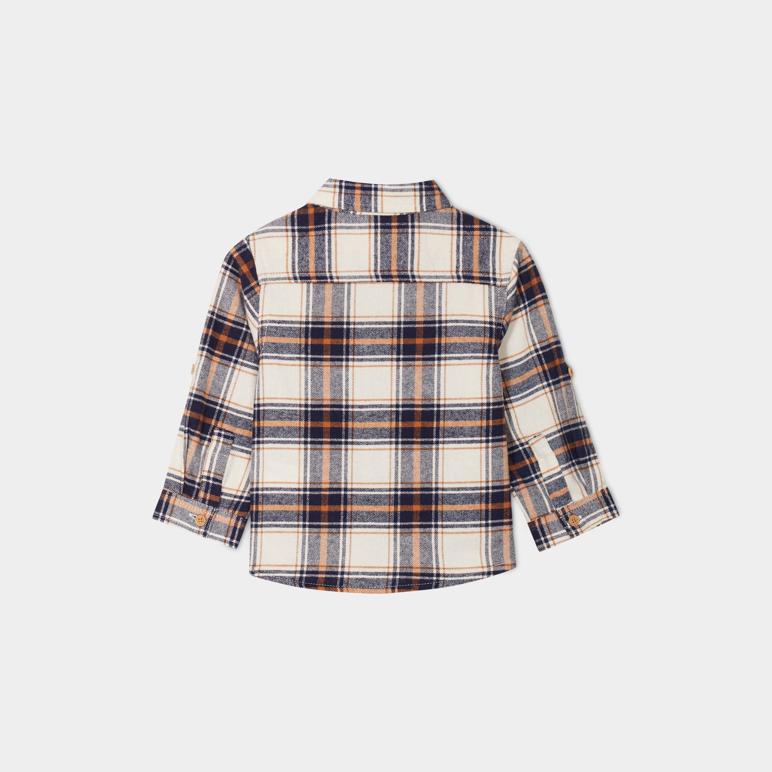 Chemise manches longues coton ecru b&eacute;b&eacute; gar&ccedil;on