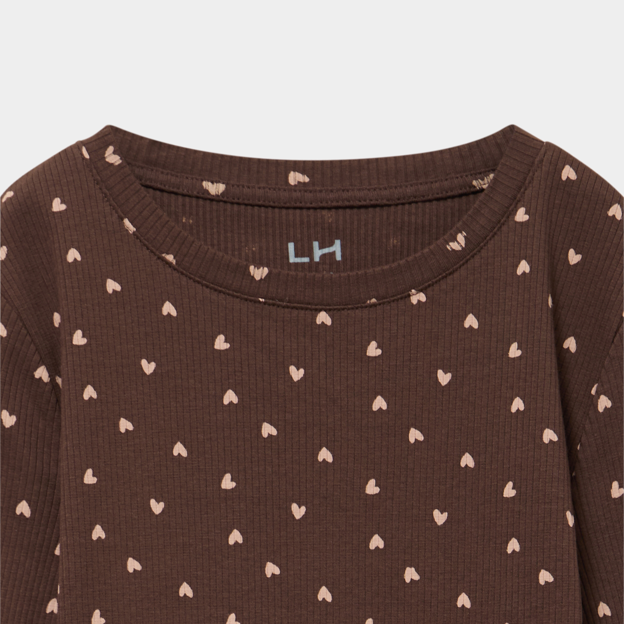T-shirt c&ocirc;tel&eacute; ajust&eacute; manches longues marron fille