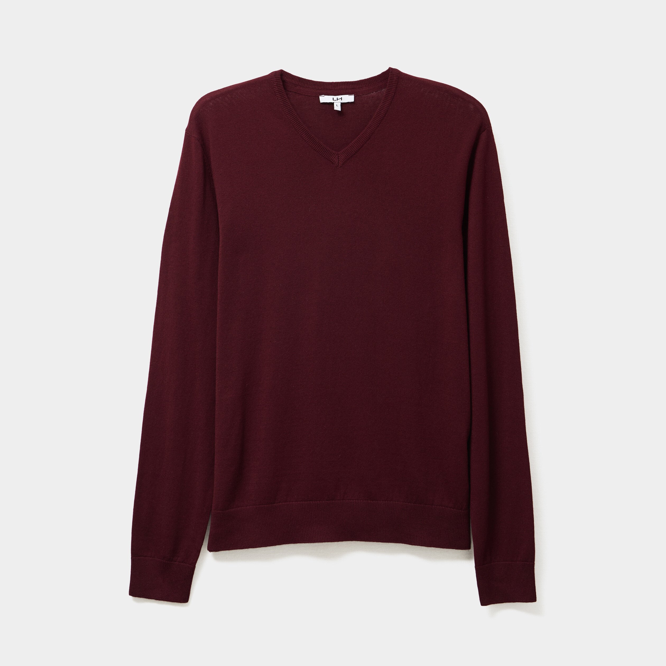 pull jersey avec col en v violet fonce homme Pull jersey avec col en V violet foncé homme