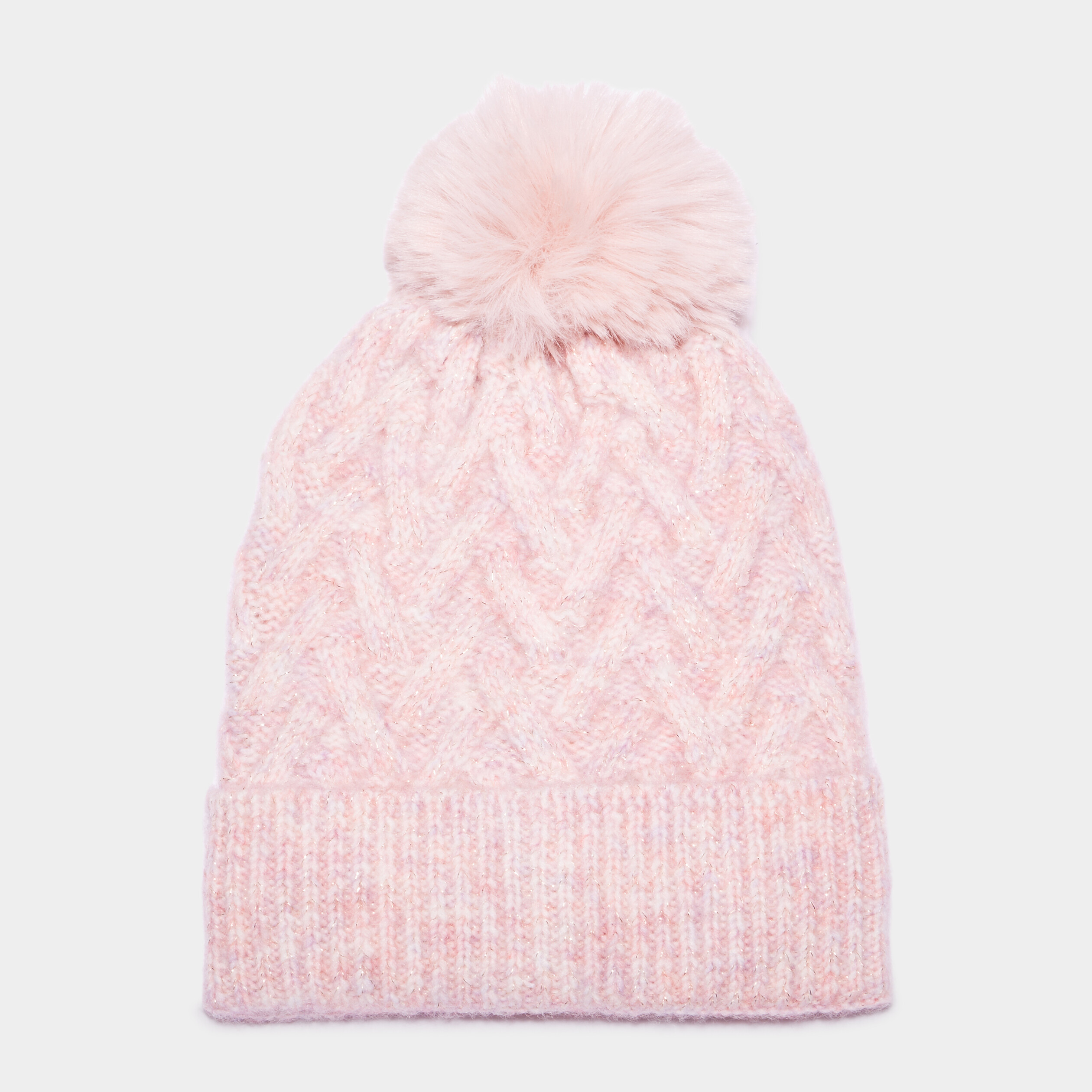 Bonnet &agrave; pompon rose fille