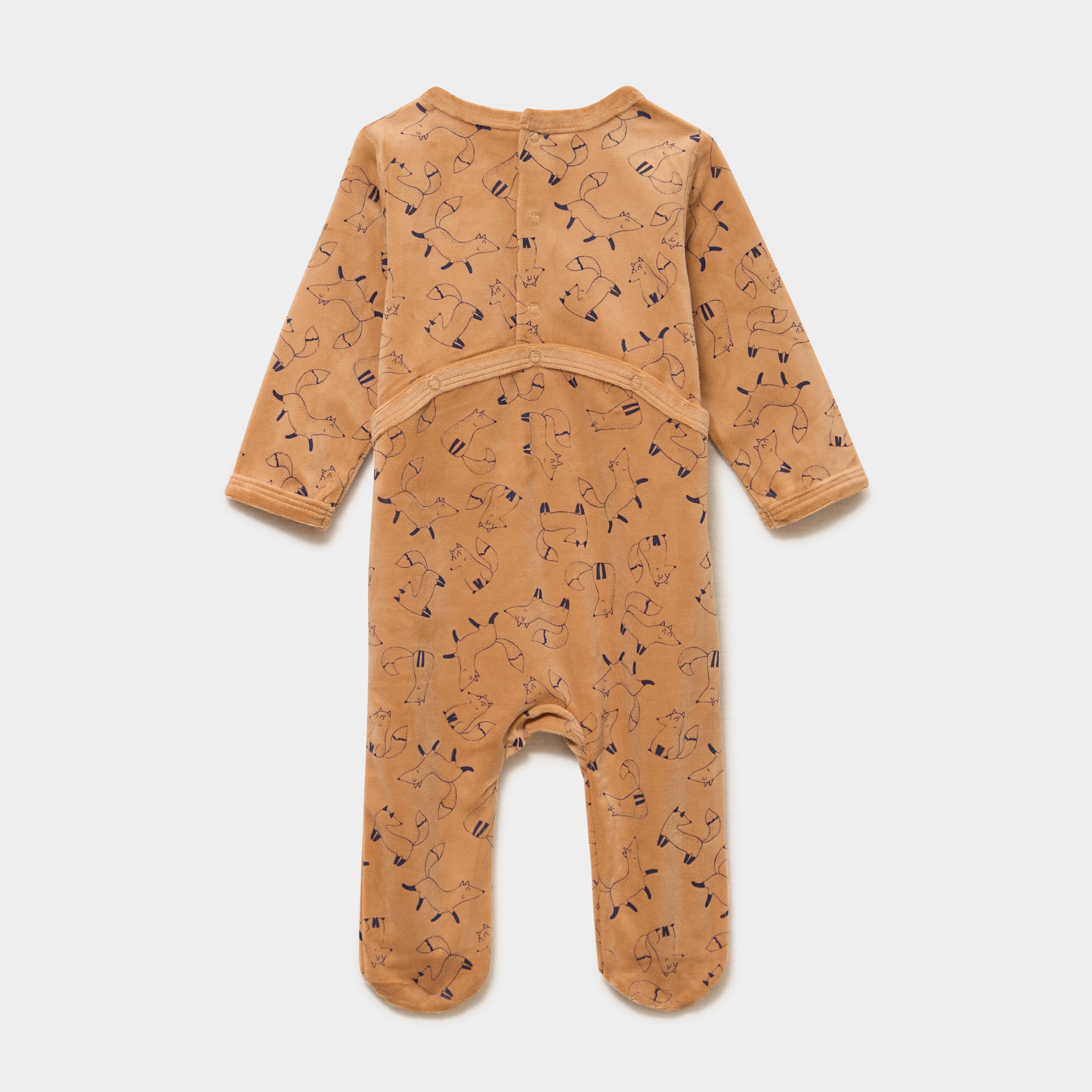 Lot 2 dors-bien velours manches longues camel b&eacute;b&eacute;