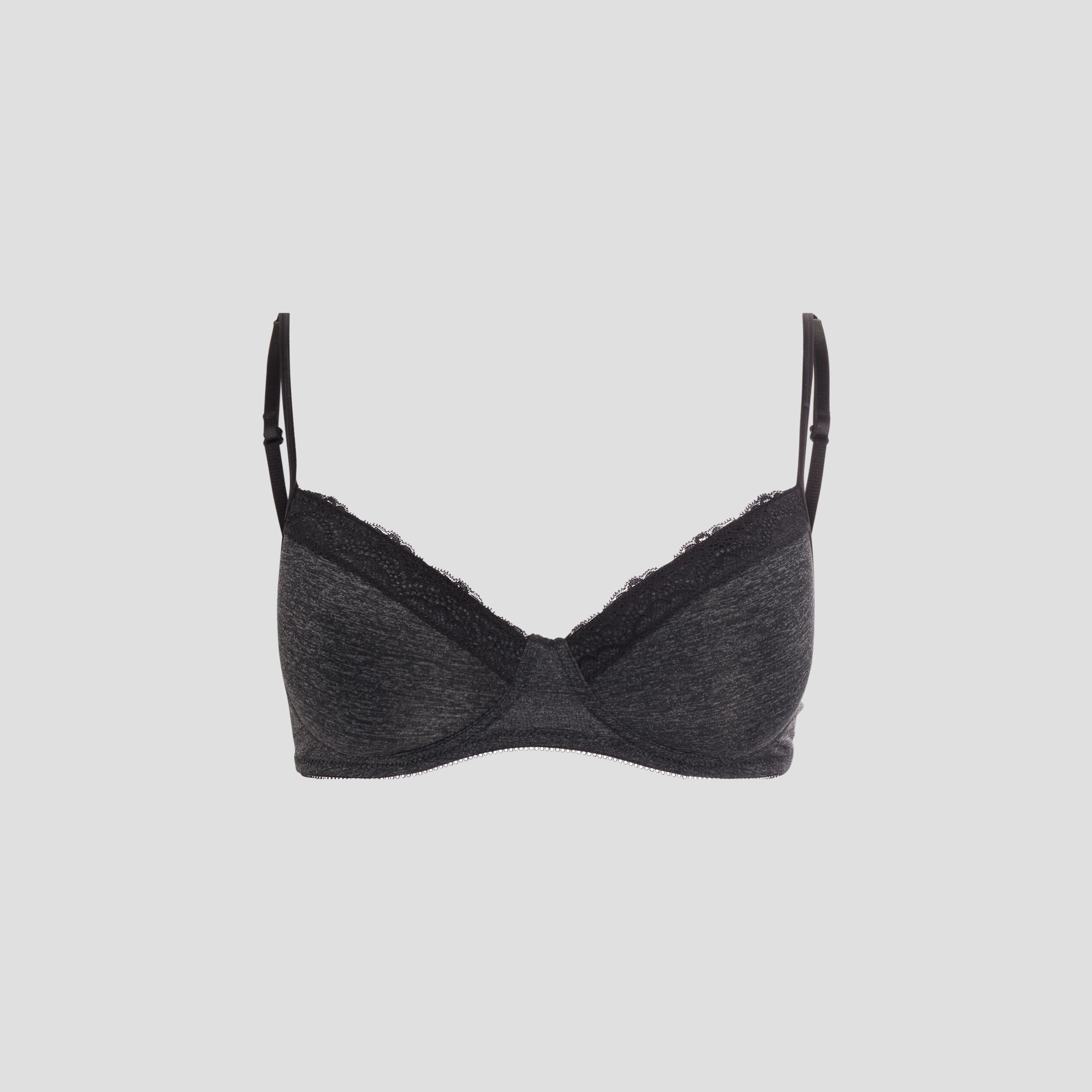soutien gorge triangle micro dentelle gris fonce femme Soutien-gorge triangle micro dentelle gris foncé femme