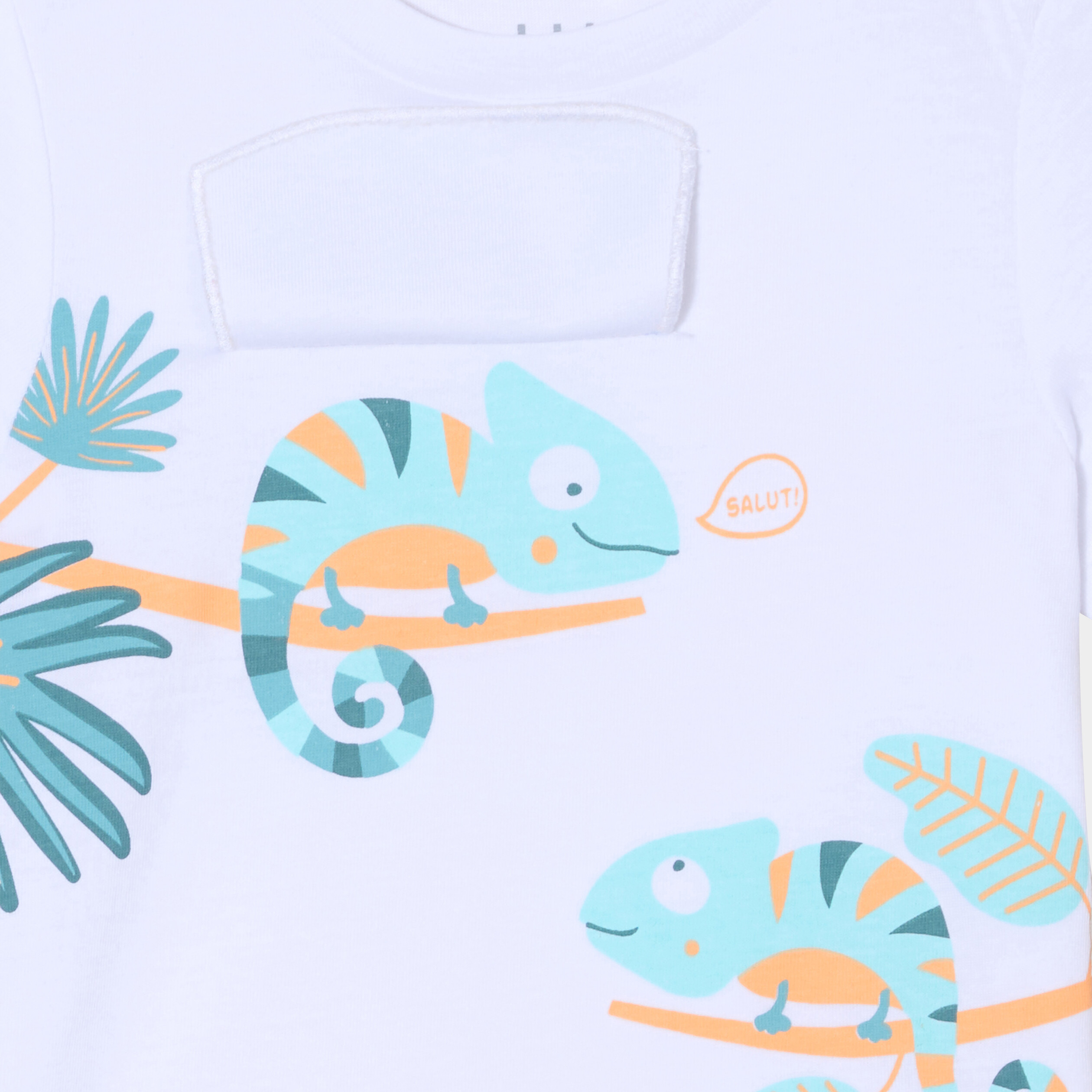 t shirt manches courtes col rond coton blanc bebeg T-shirt manches courtes col rond coton blanc bébé garçon