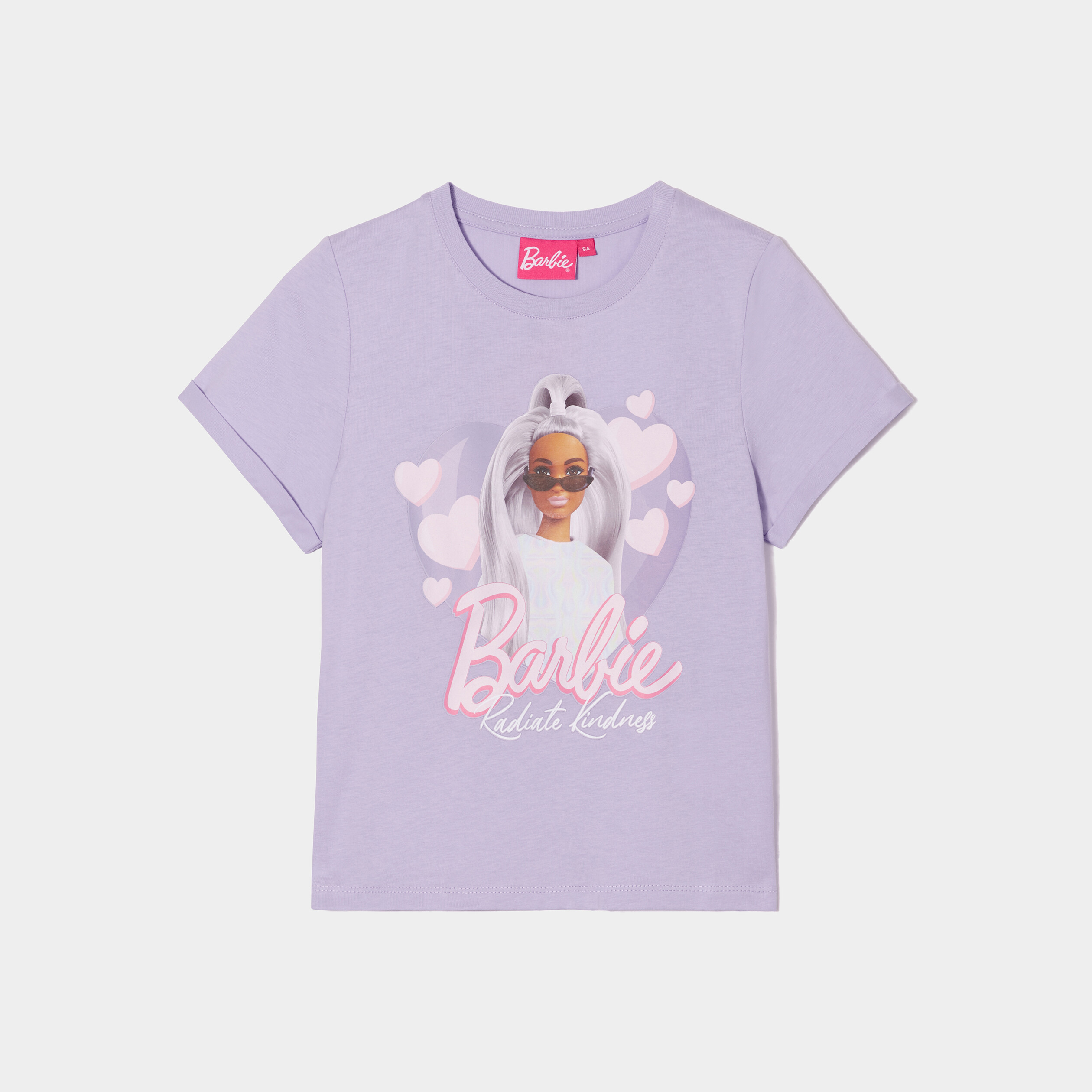 T-shirt manches courtes coton Barbie parme fille