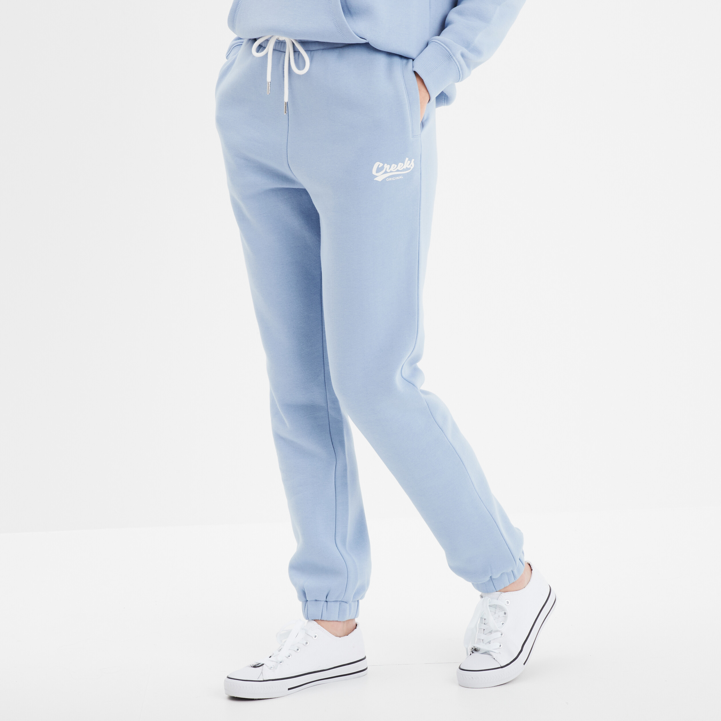 pantalon de jogging elastique creeks bleu clair femme Pantalon de jogging élastiqué Creeks bleu clair femme