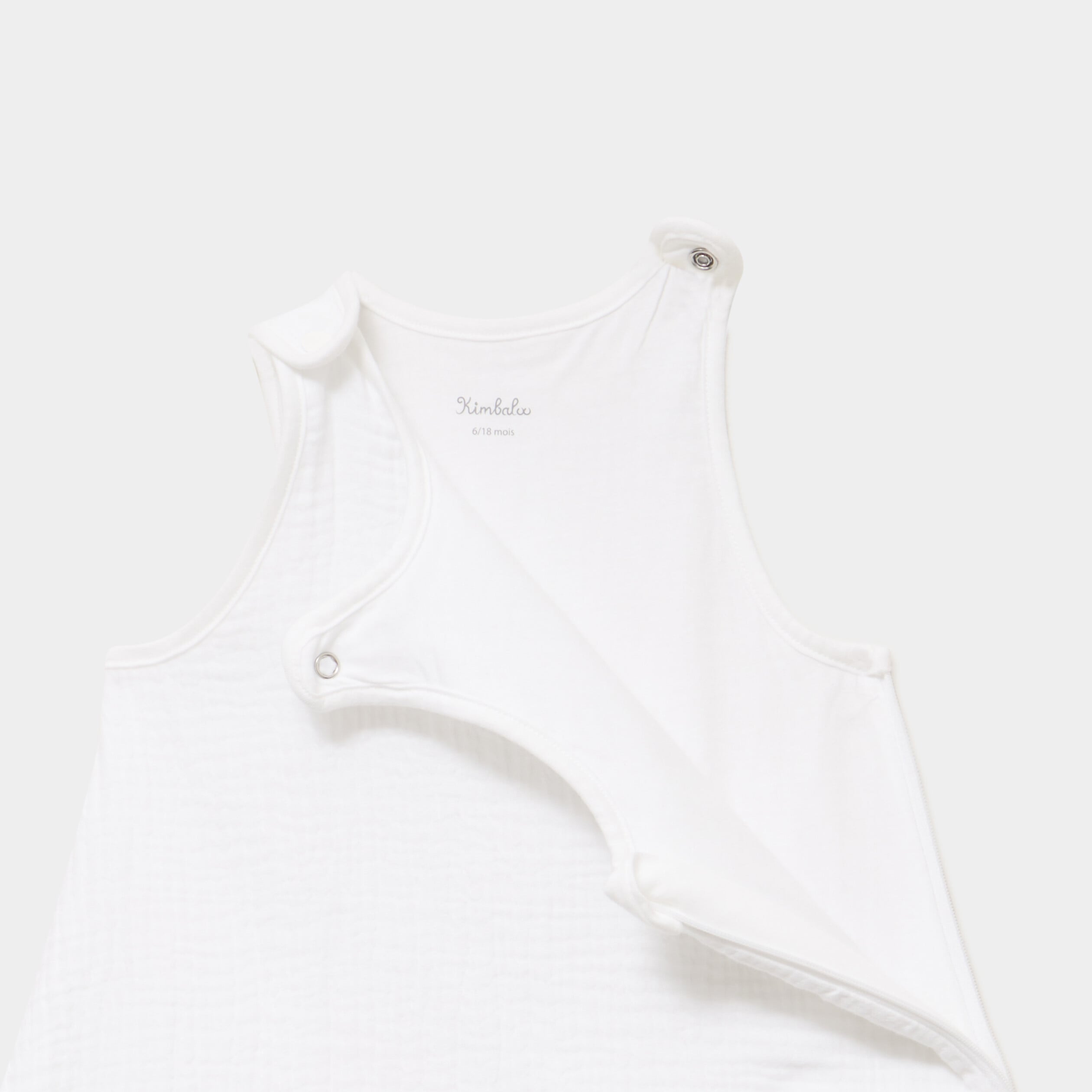 Gigoteuse gaze coton sans manches TOG 1 blanc b&eacute;b&eacute;