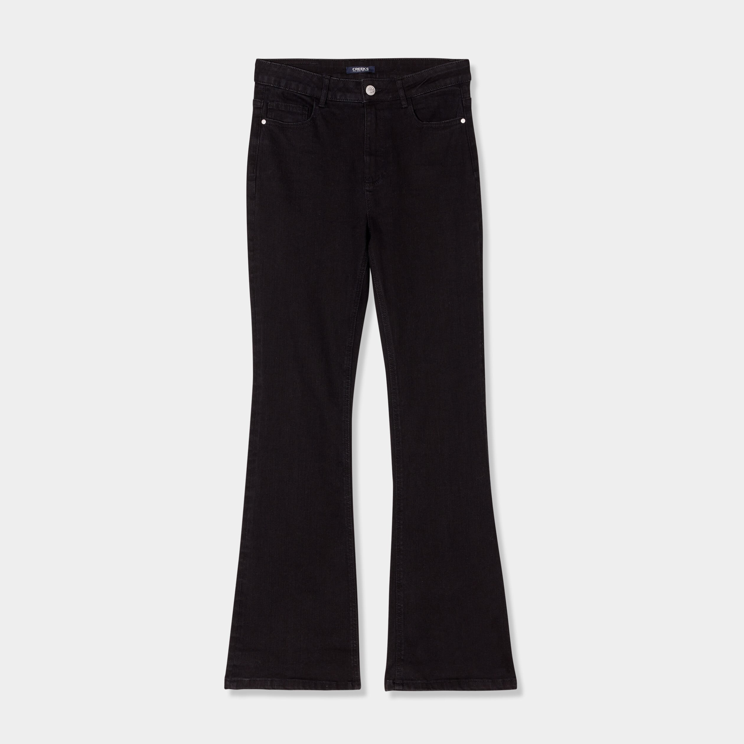 Jeans flare 5 poches denim noir femme