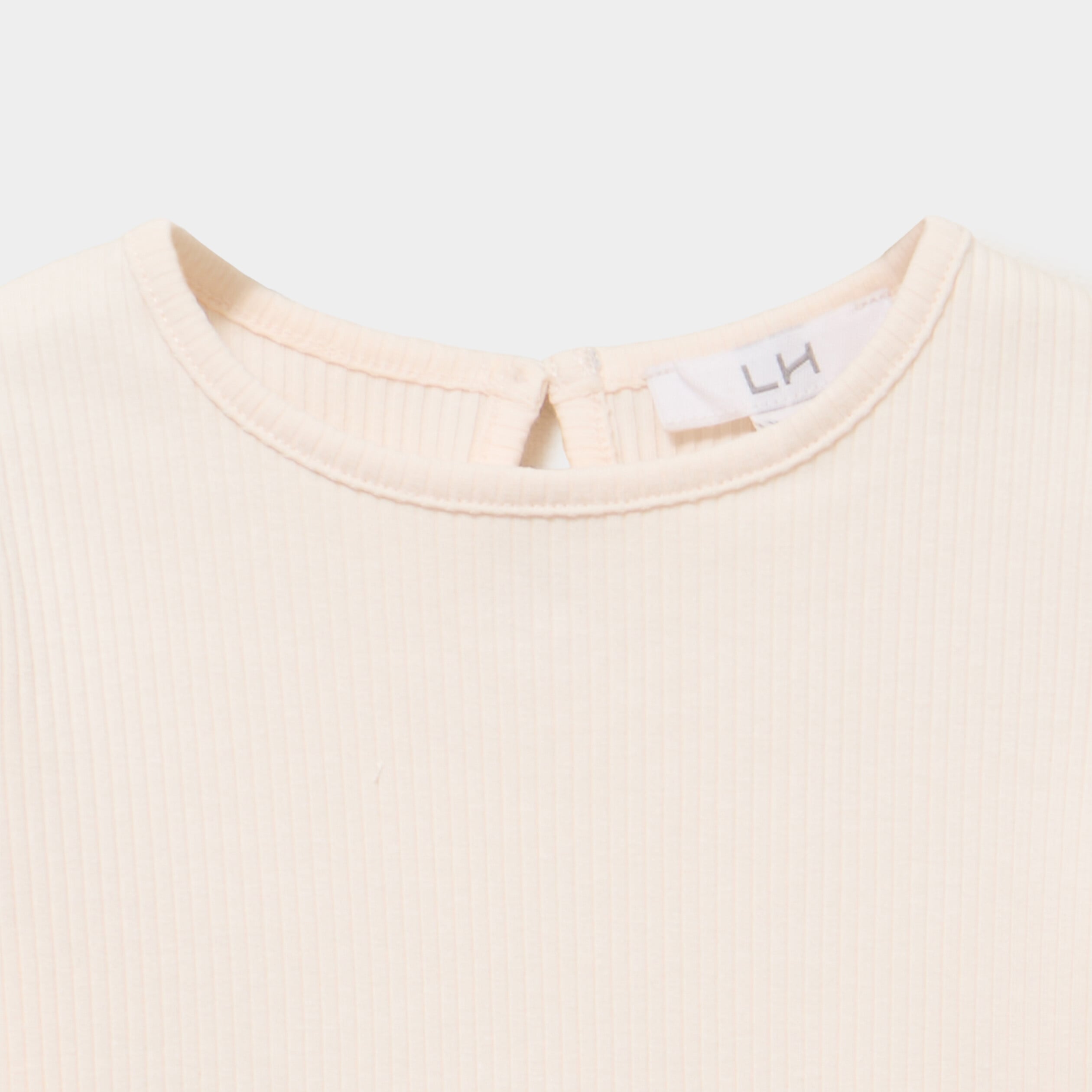 T-shirt c&ocirc;tel&eacute; volants aux &eacute;paules creme b&eacute;b&eacute; fille