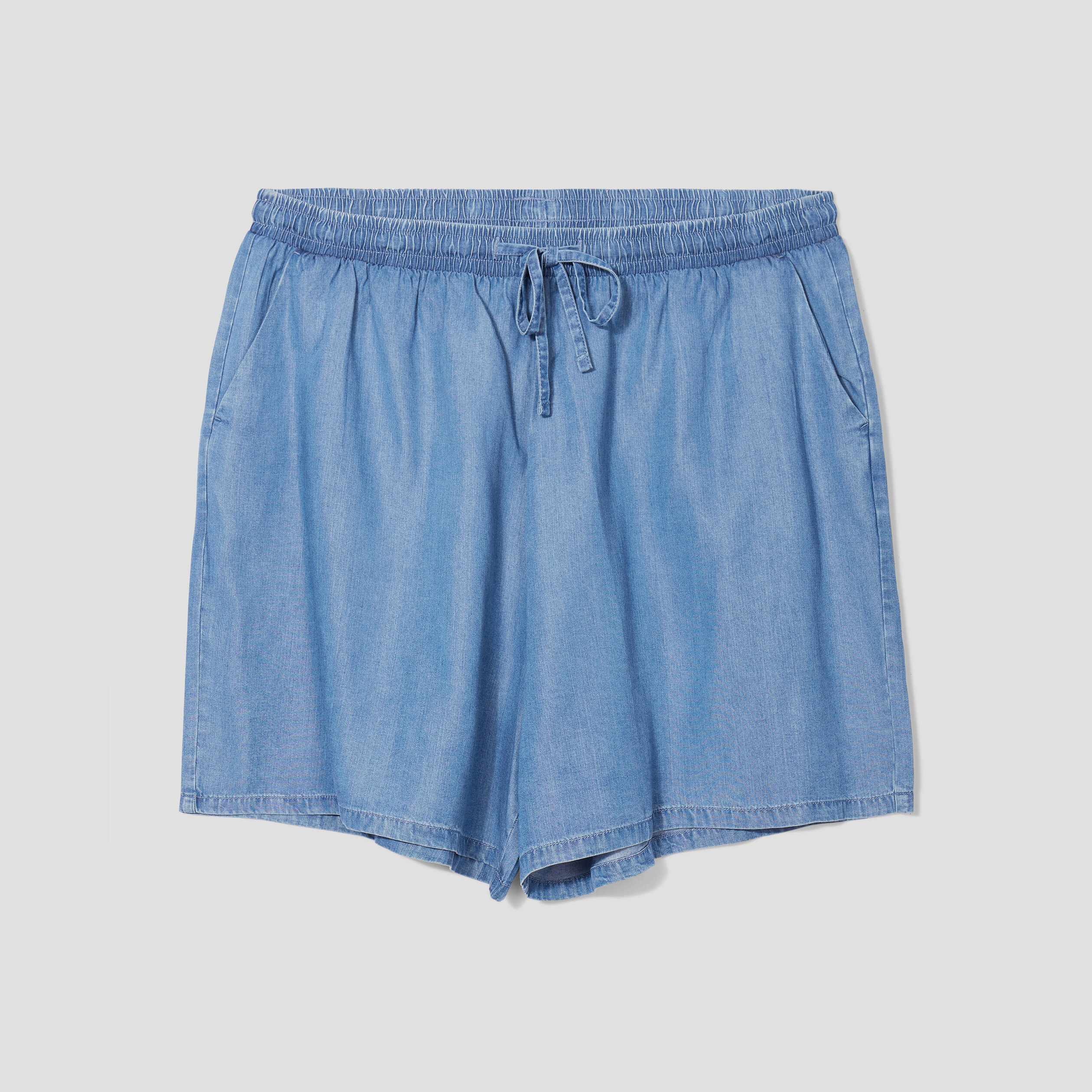 short large taille elastiquee denim stone femmegt Short large taille élastiquée denim stone femme grande taille