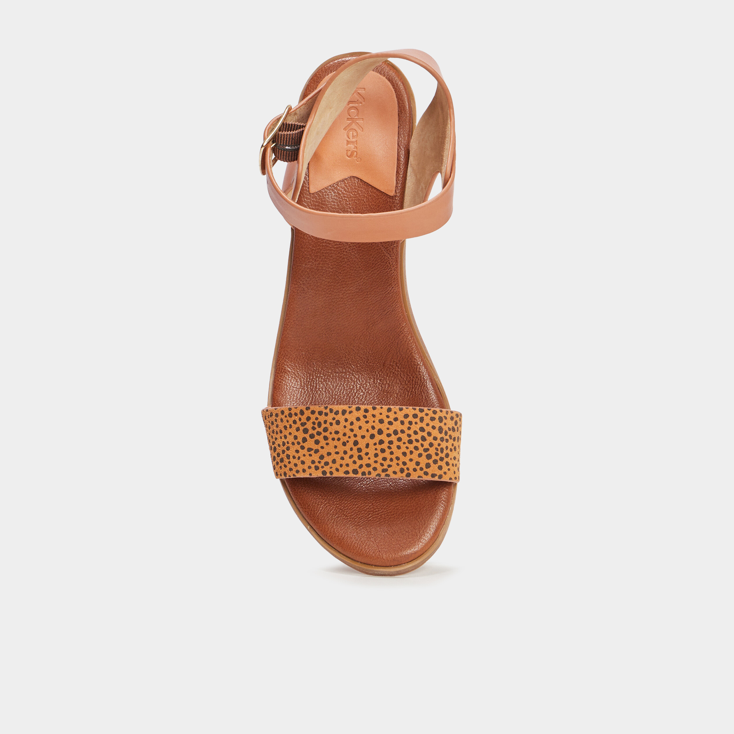 sandales a talons kickers volou camel femme Sandales à talons Kickers Volou camel femme