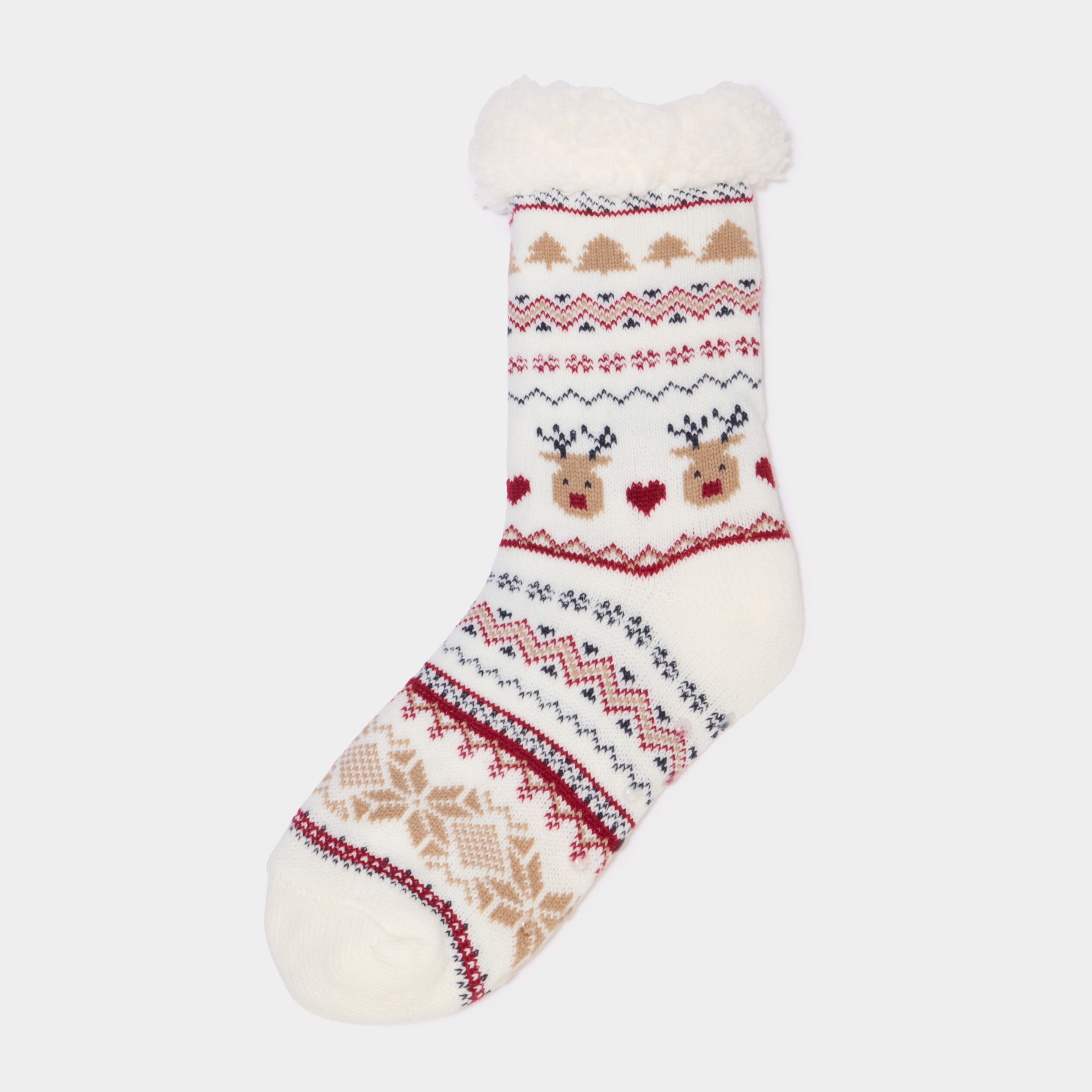 Chaussettes de No&euml;l d'int&eacute;rieur ivoire femme