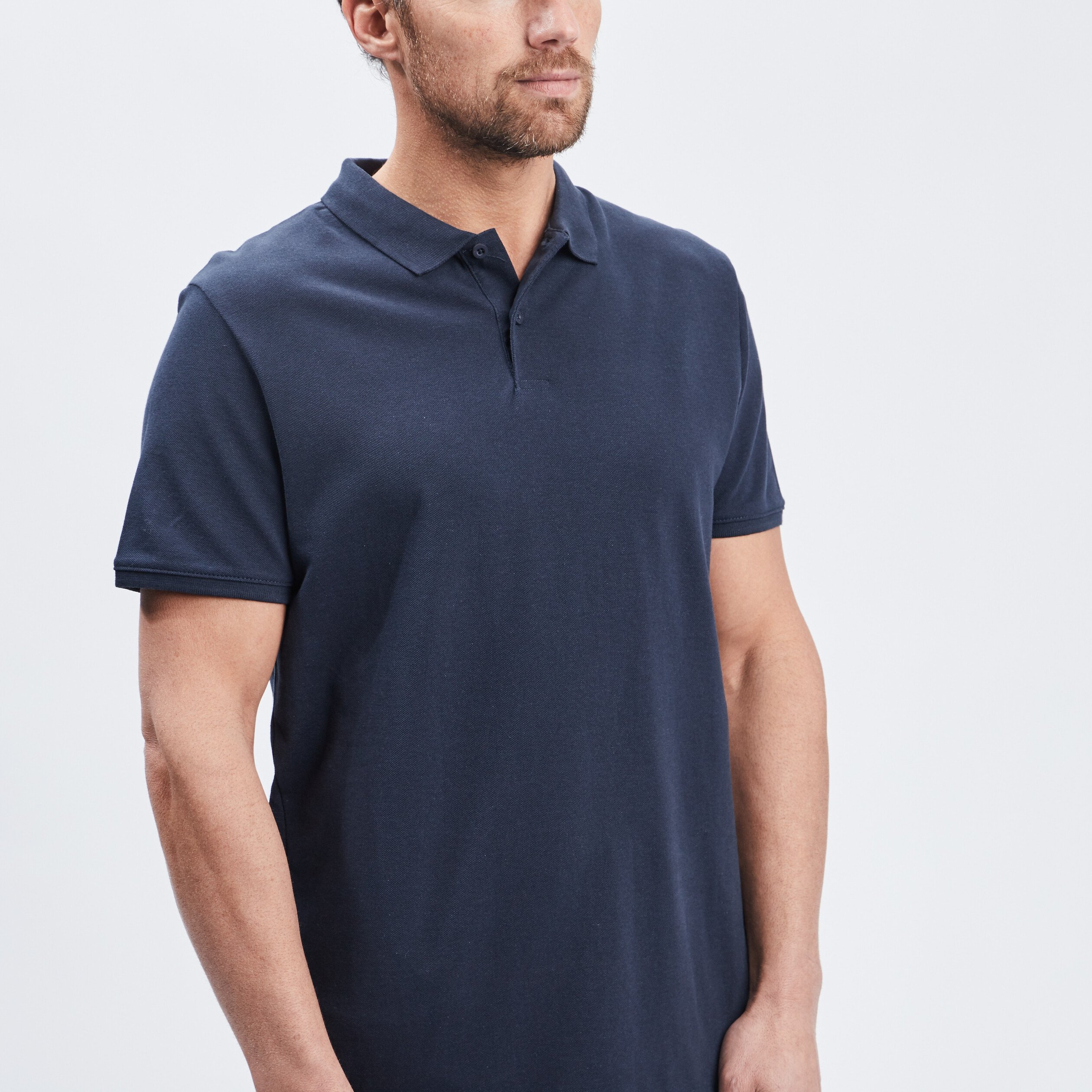 Polo en coton manches courtes bleu marine homme