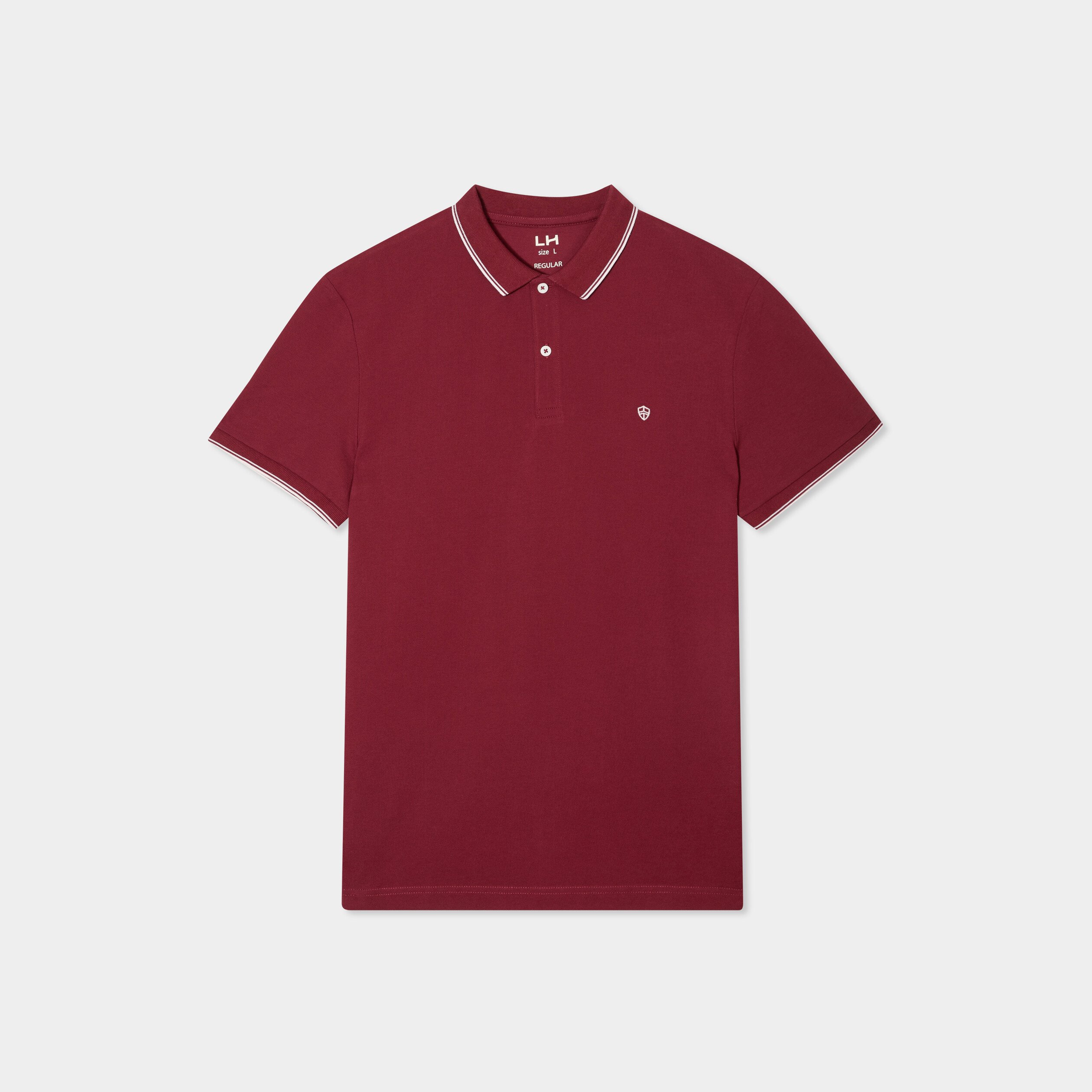 polo manches courtes bords contrastes bordeaux homme Polo manches courtes bords contrastés bordeaux homme