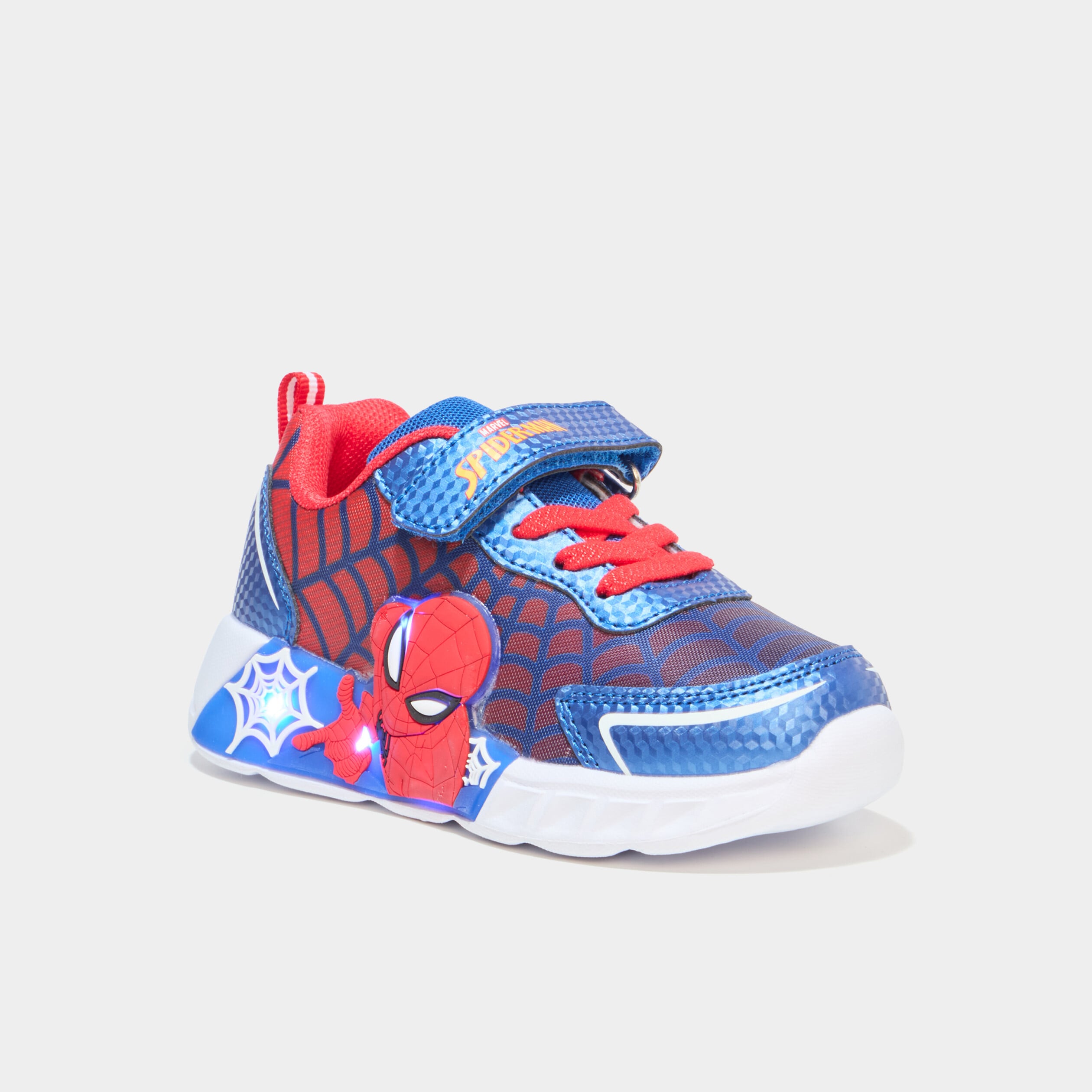 Running lumineuses &agrave; scratchs Spider-Man bleu gar&ccedil;on