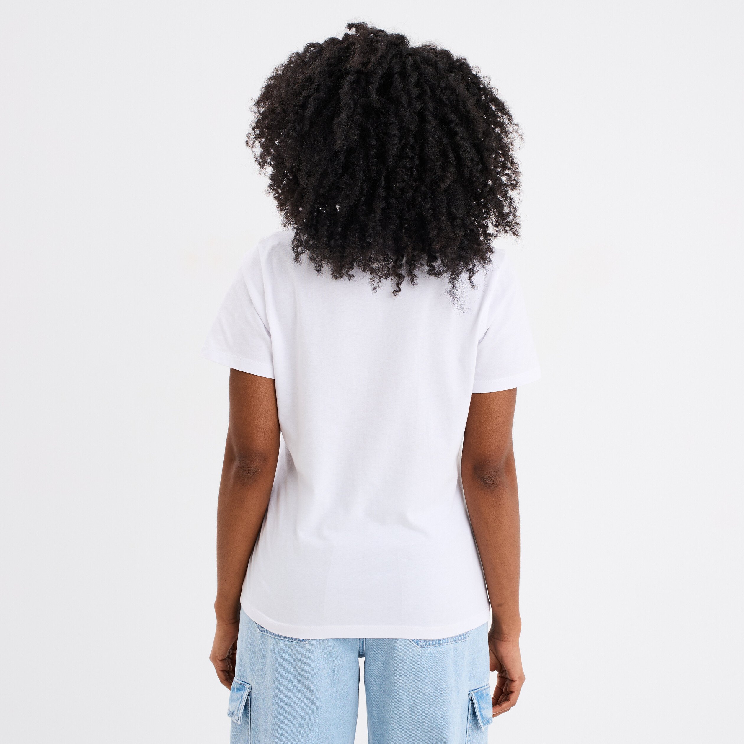 t shirt col rond manches courtes stitch blanc femme T-shirt col rond manches courtes Stitch blanc femme