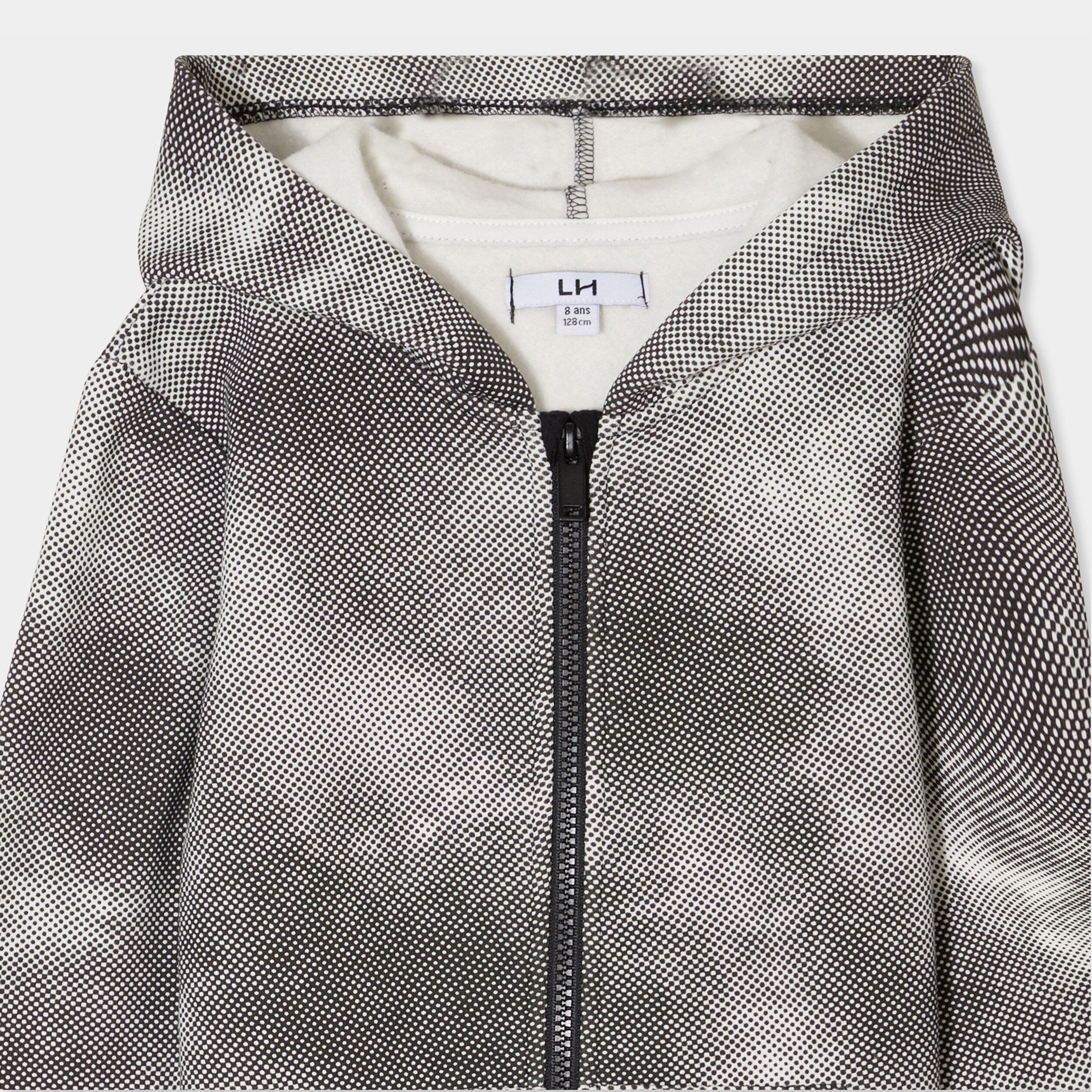 Sweat à capuche zippé noir garçon