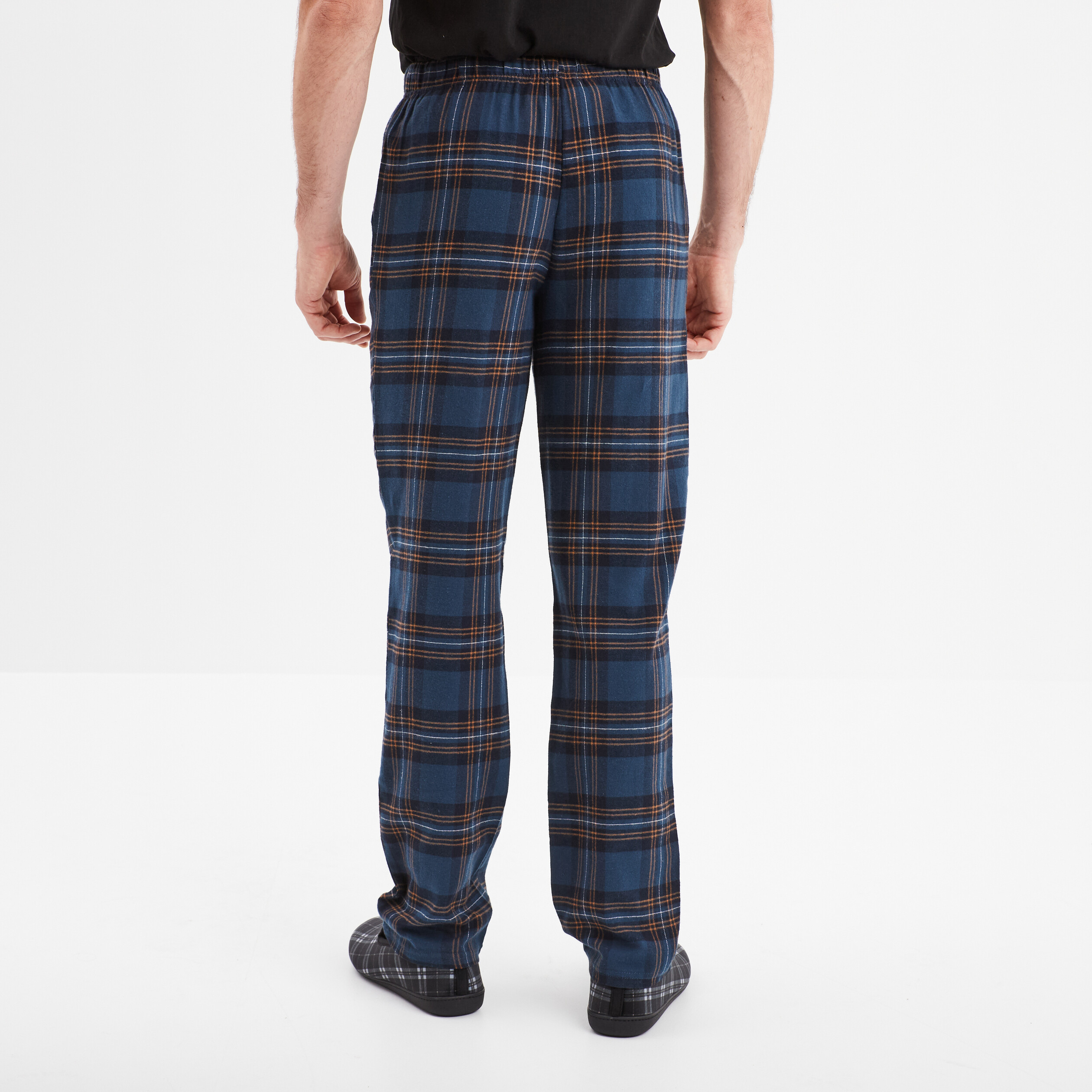 pantalon de pyjama coton coupe droite bleu homme Pantalon de pyjama coton coupe droite bleu homme