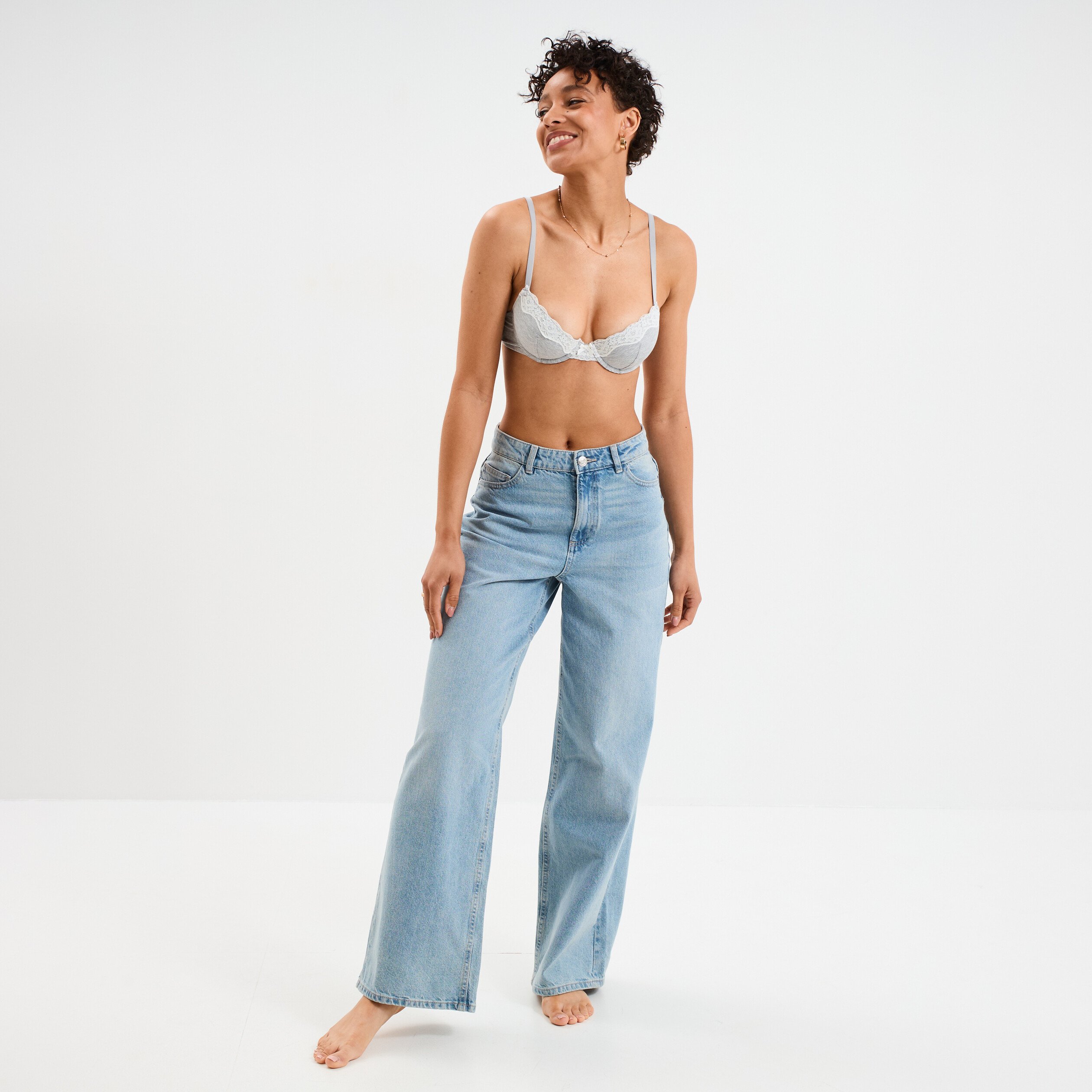 soutien gorge corbeille padde gris femme Soutien-gorge corbeille paddé gris femme