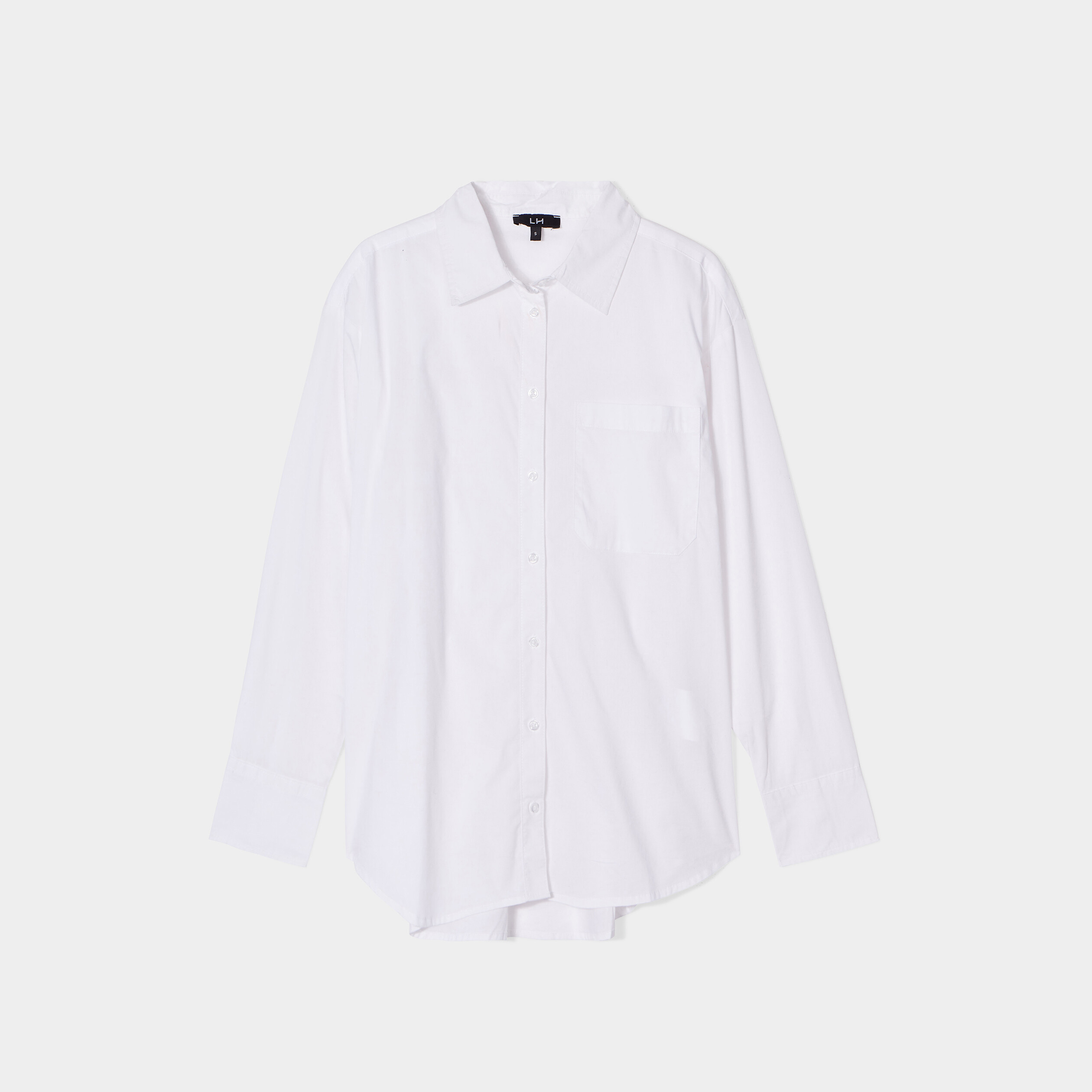 Chemise oversize manches longues blanc femme