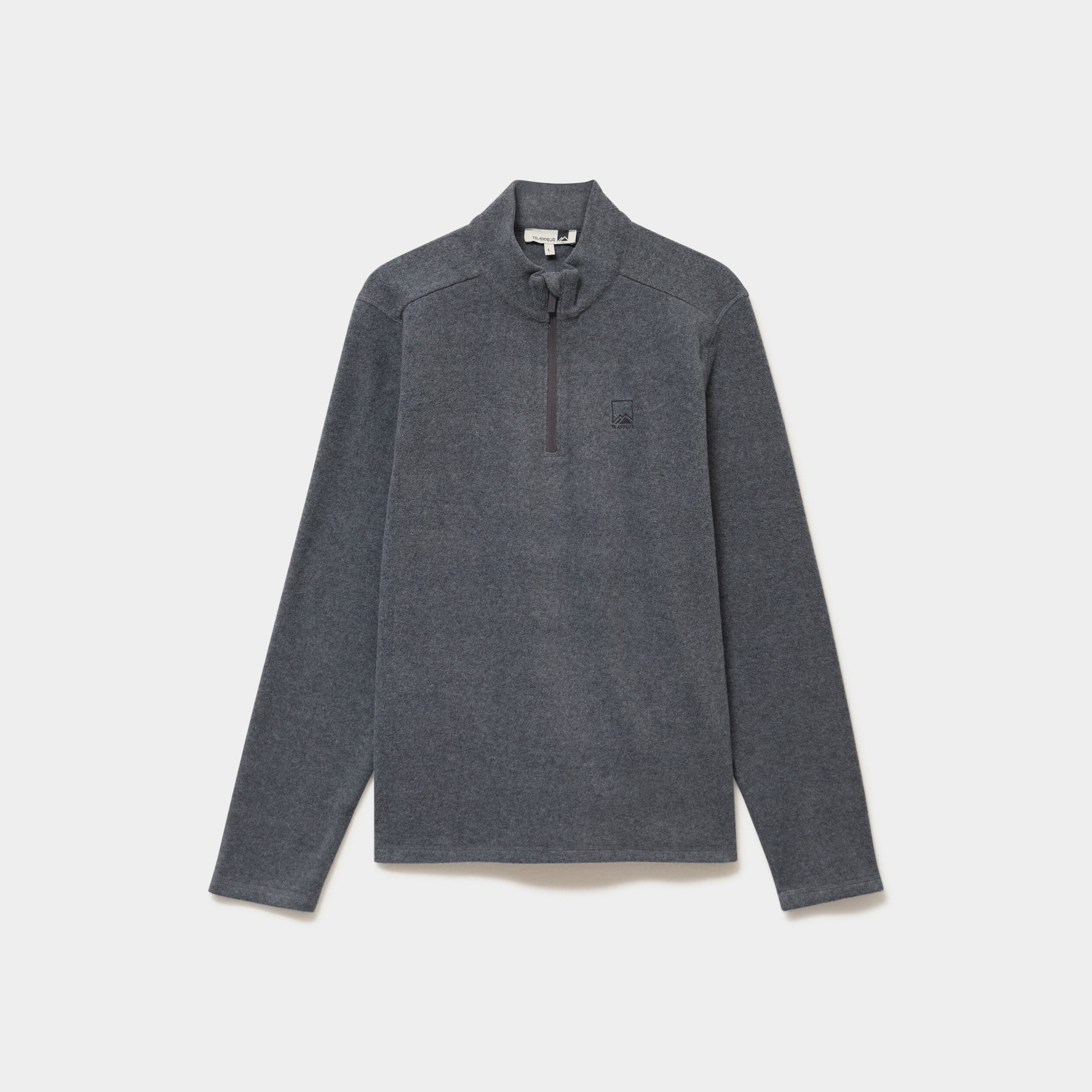 Sweat polaire col camionneur gris argent homme
