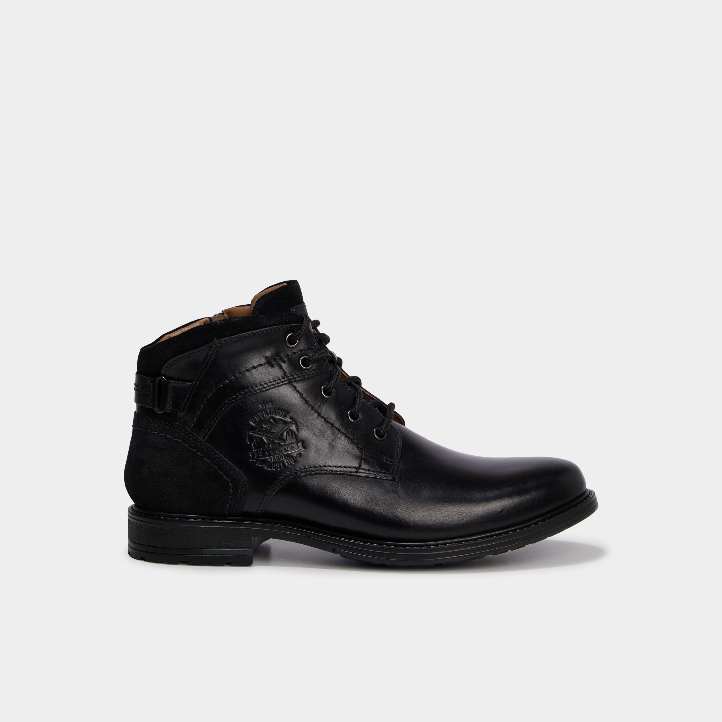 Bottines zipp&eacute;es en cuir noir homme