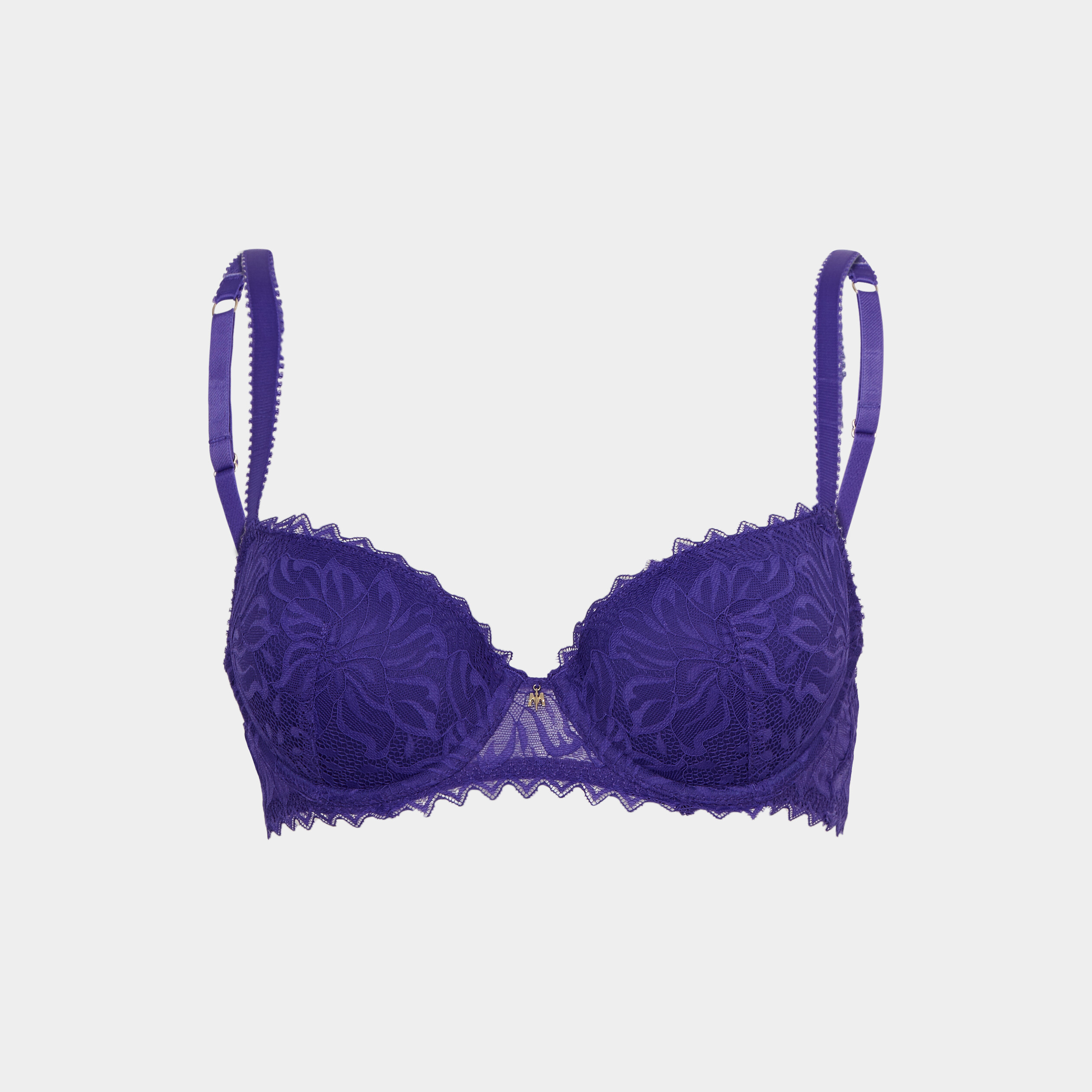 soutien gorge corbeille padde dentelle violet fonce femme Soutien-gorge corbeille paddé dentelle violet foncé femme