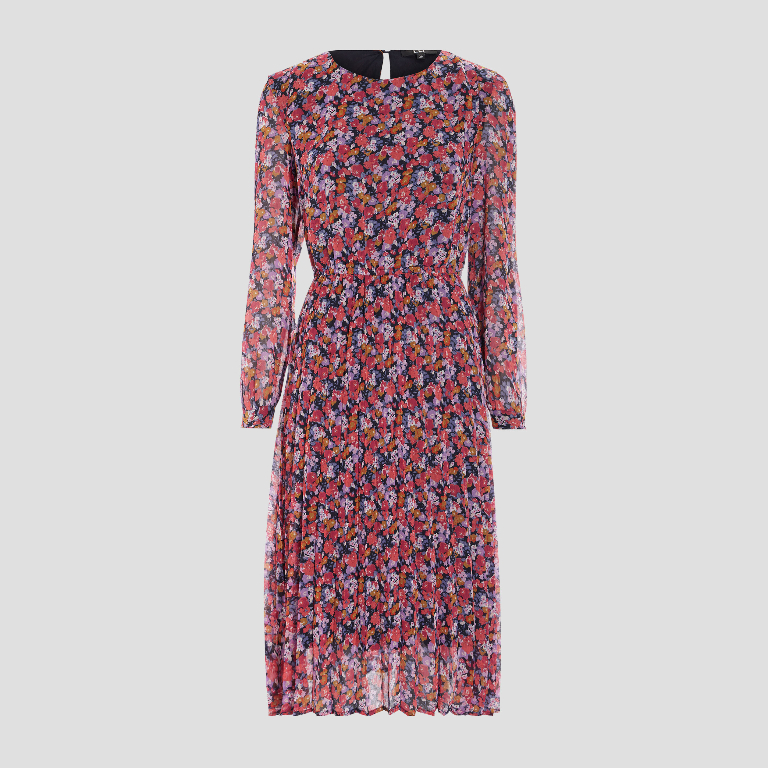 robe midi droite fluide bleu marine femme Robe midi droite fluide bleu marine femme
