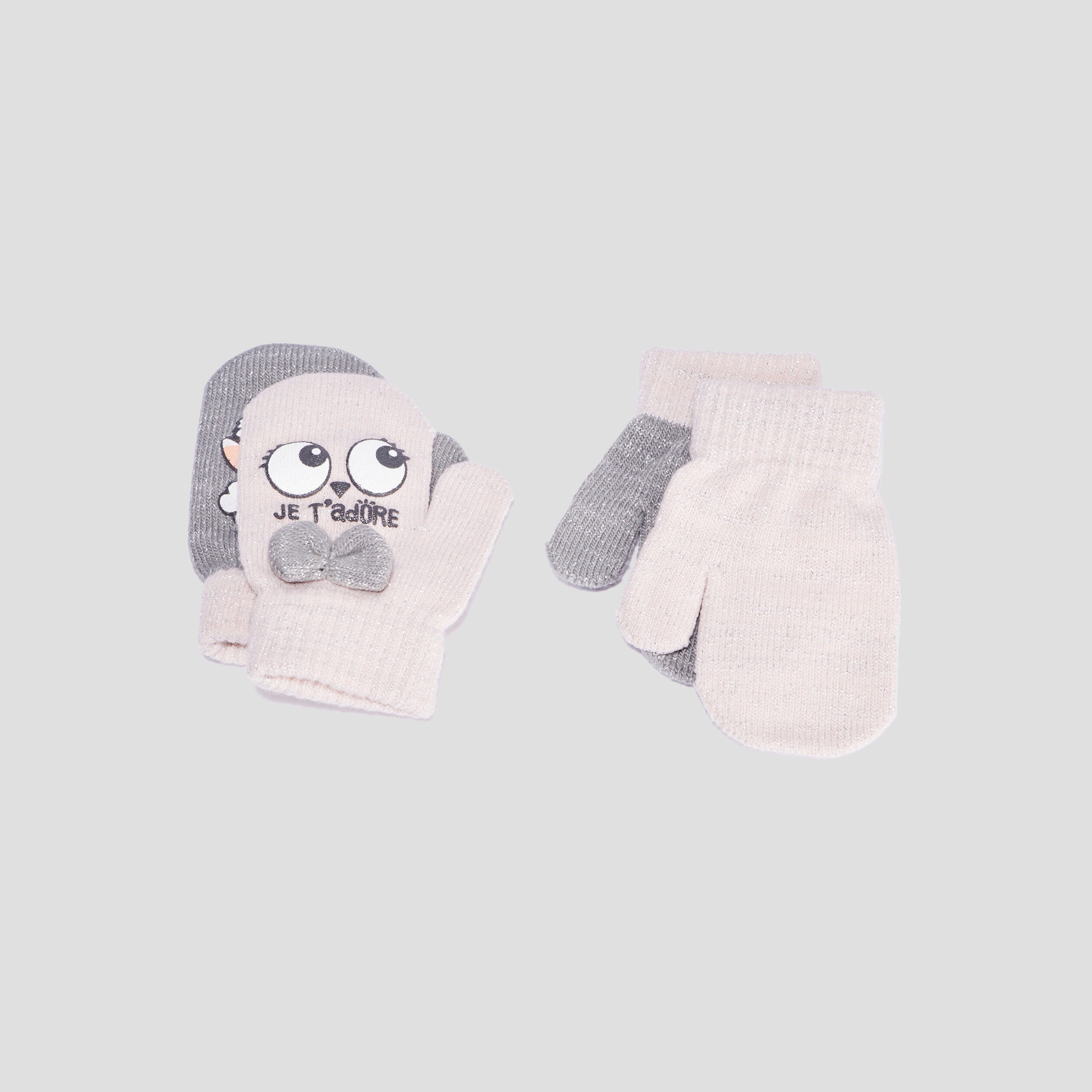 Lot 2 paires moufles multicolore bébé fille