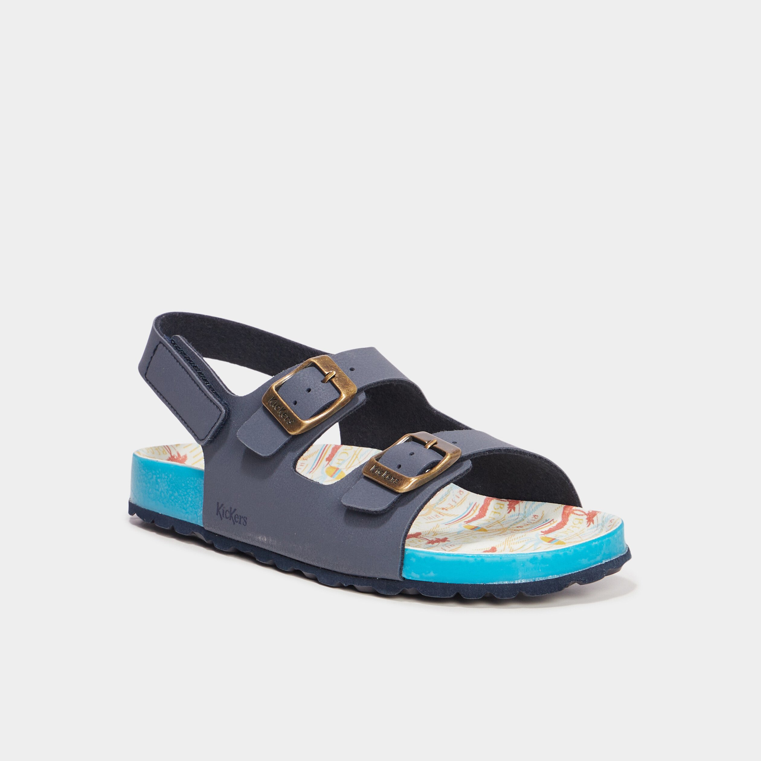 sandales plates kickers sunyva bleu marine garcon Sandales plates Kickers Sunyva bleu marine garçon