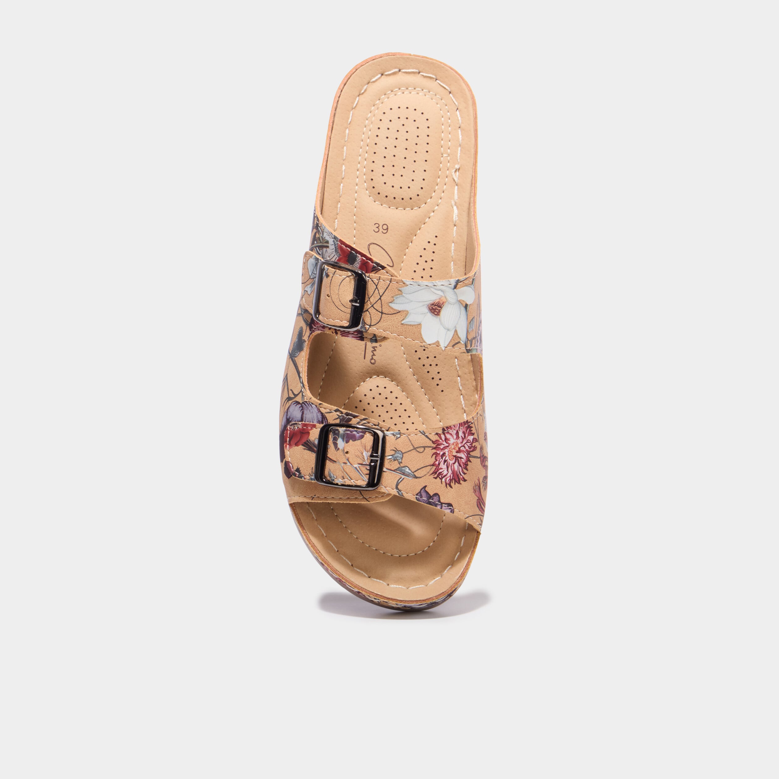Mules avec boucles marron femme