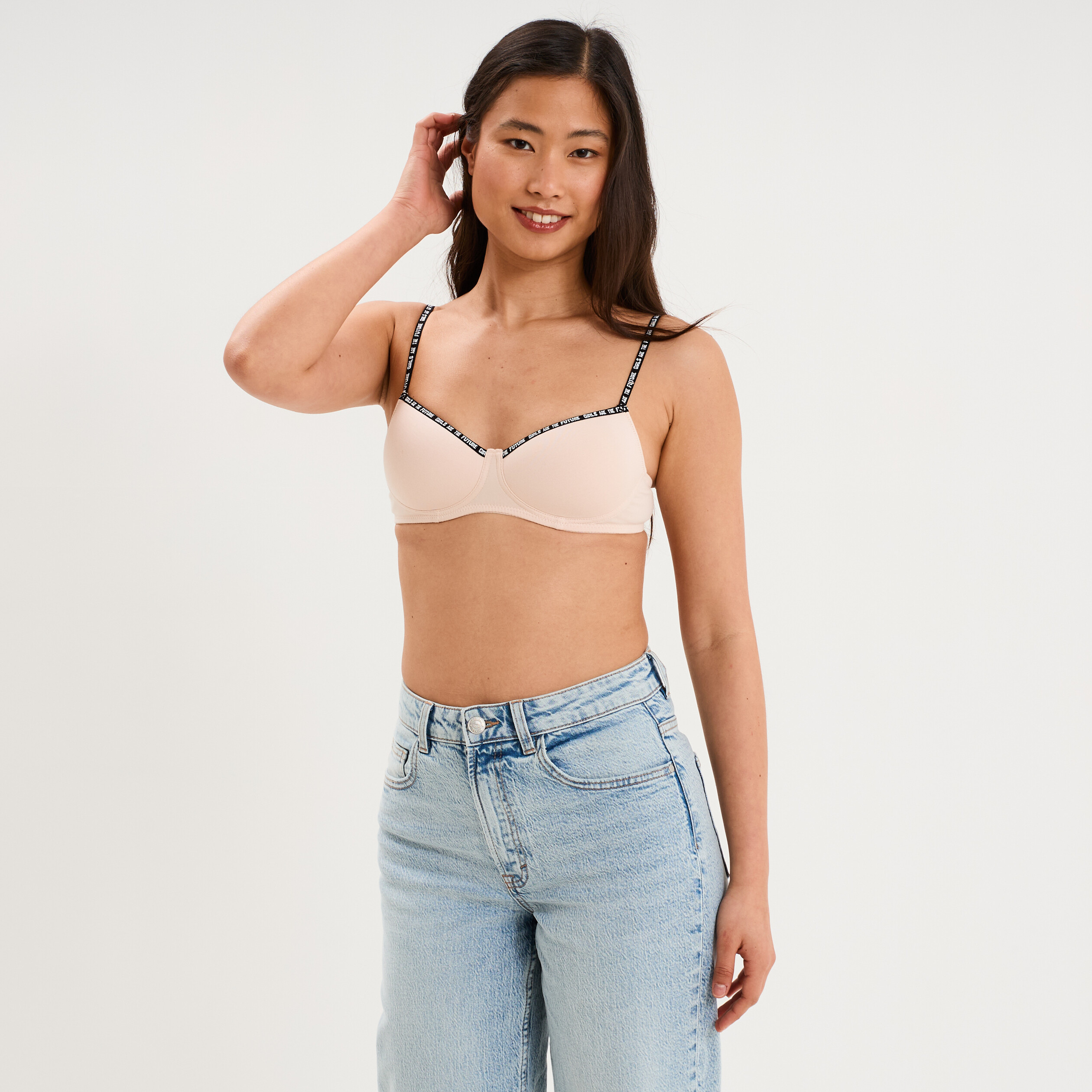 Soutien-gorge triangle padd&eacute; rose clair femme