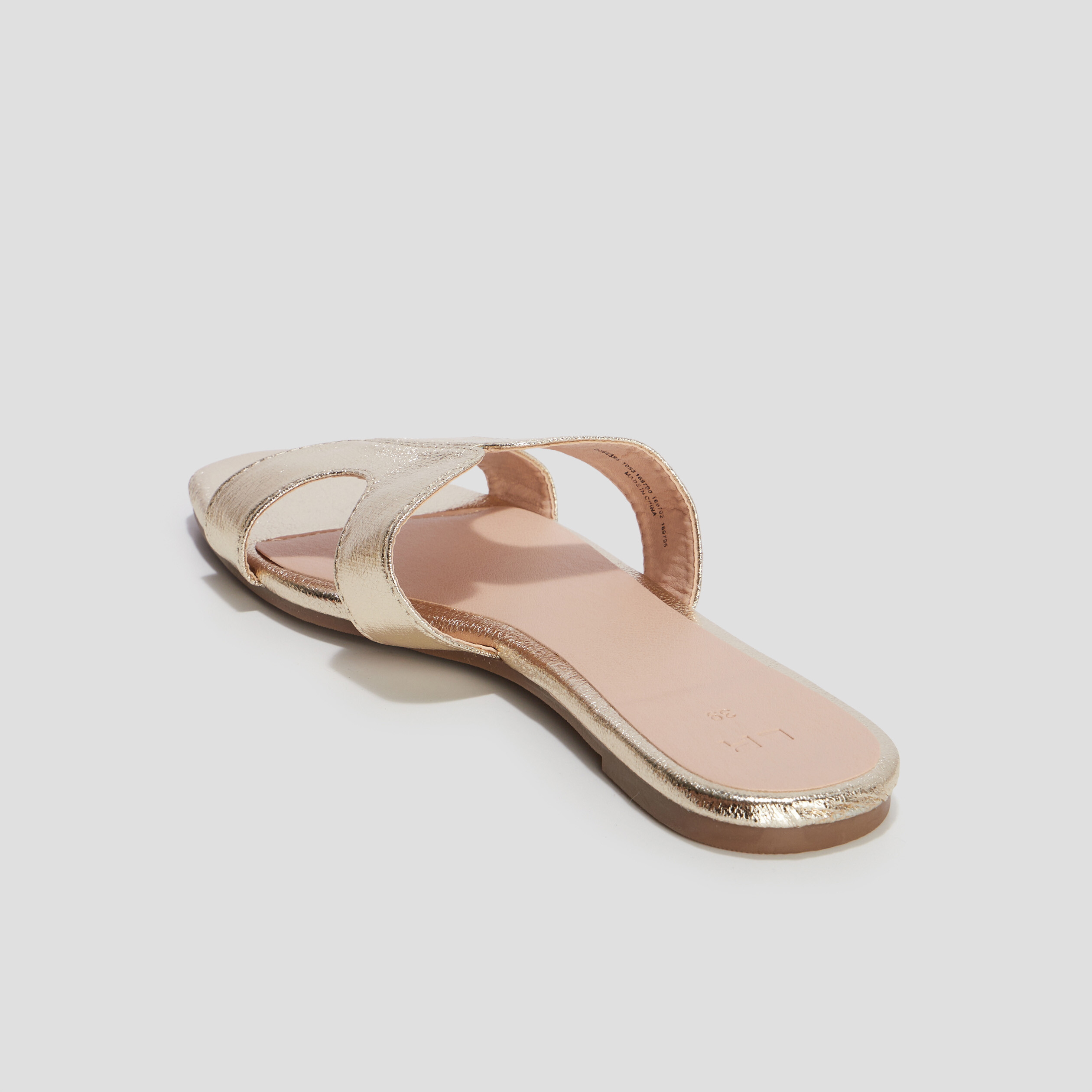 Mules à bouts carrés jaune or femme