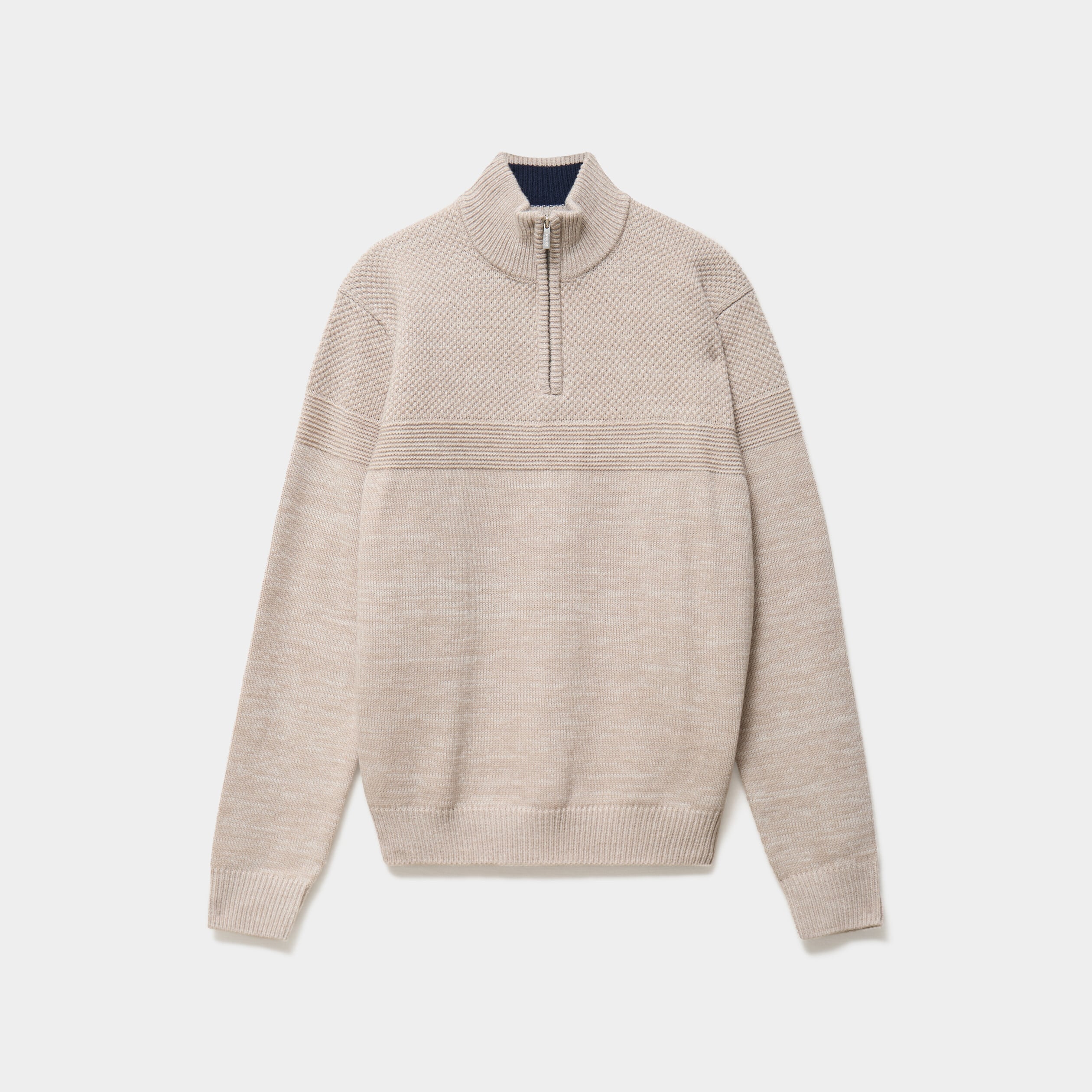 Pull col camionneur manches longues gris clair homme