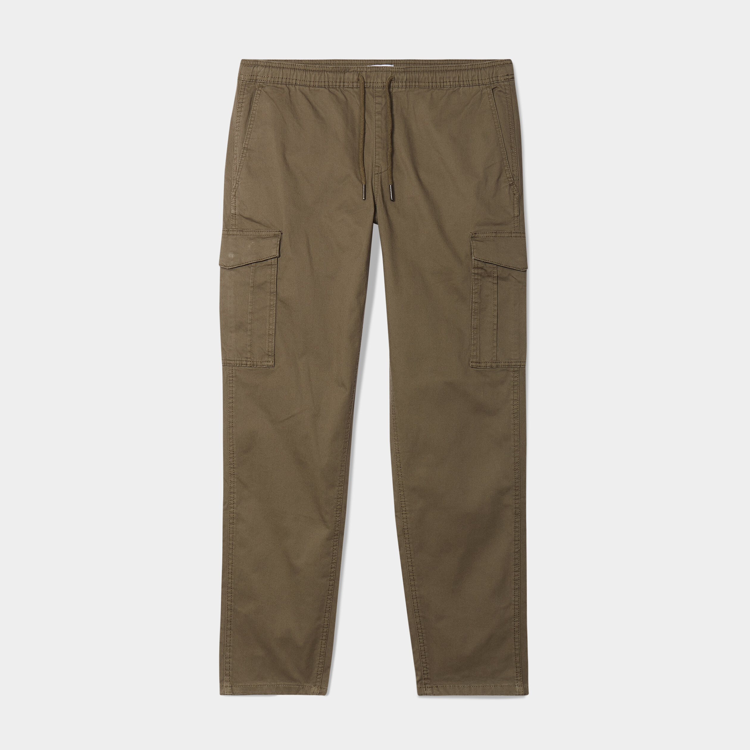 Pantalon cargo en coton vert kaki homme