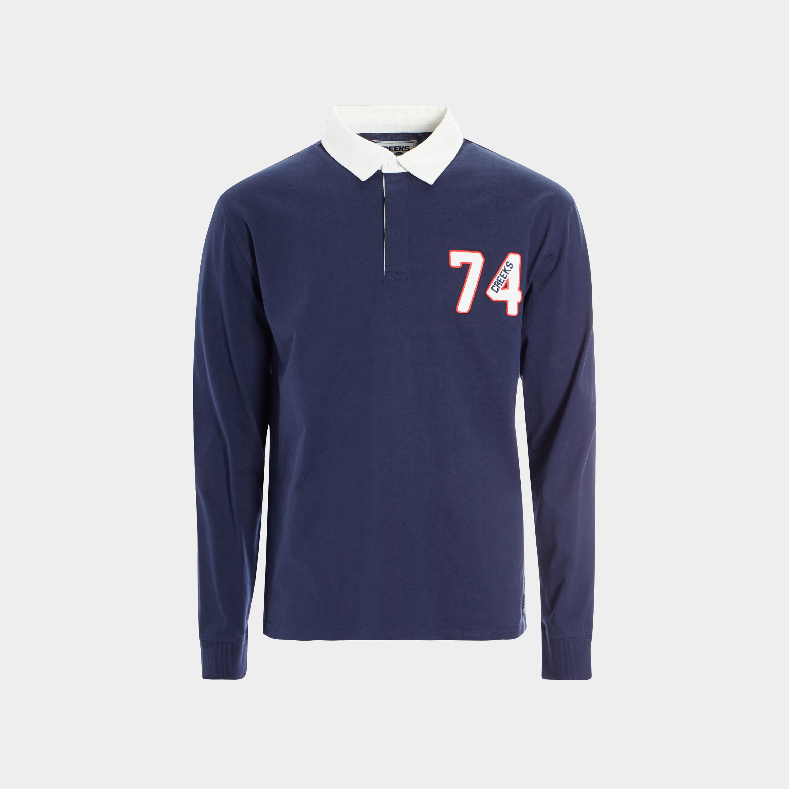 Polo manches longues Creeks bleu marine homme