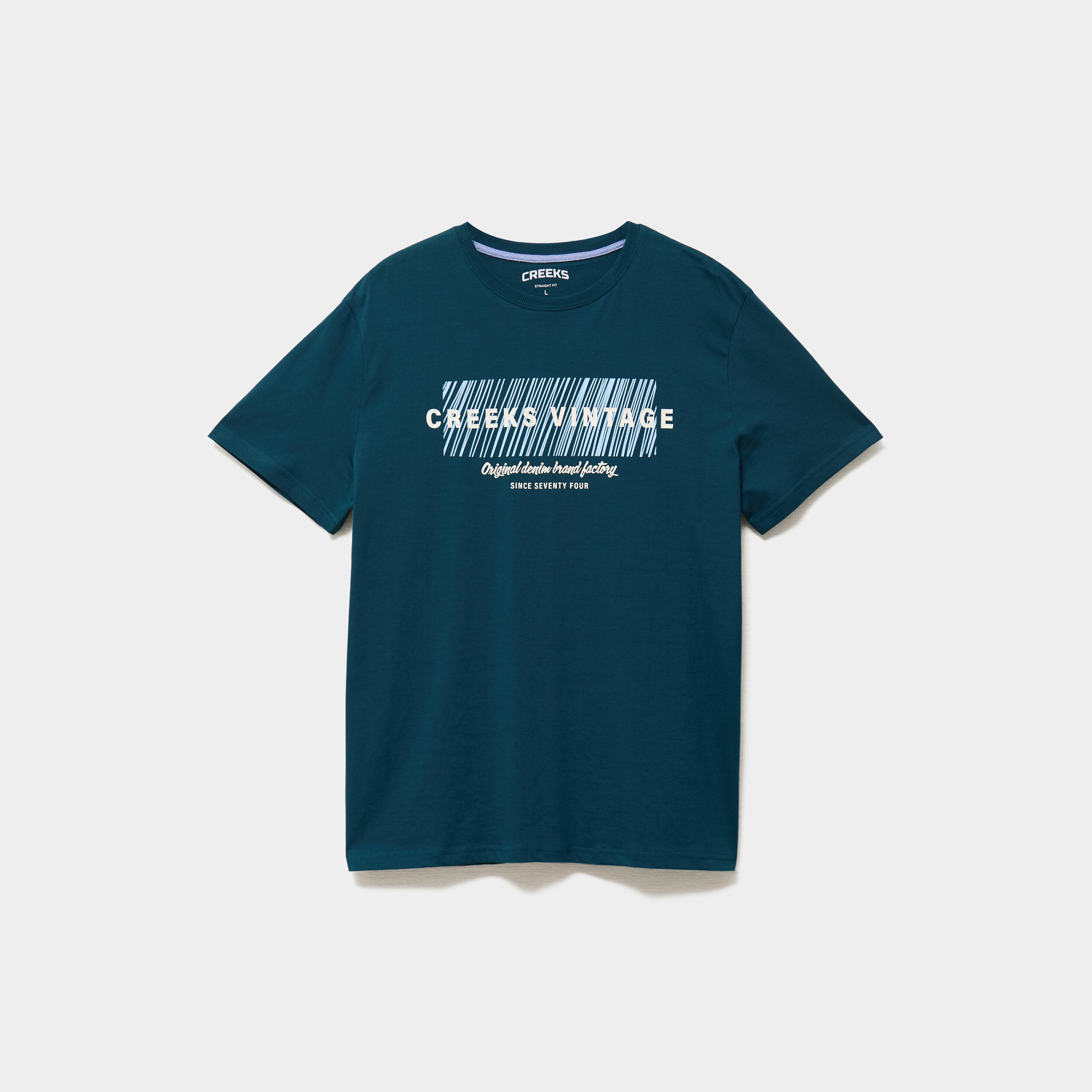 T-shirt manches courtes coton bleu canard homme