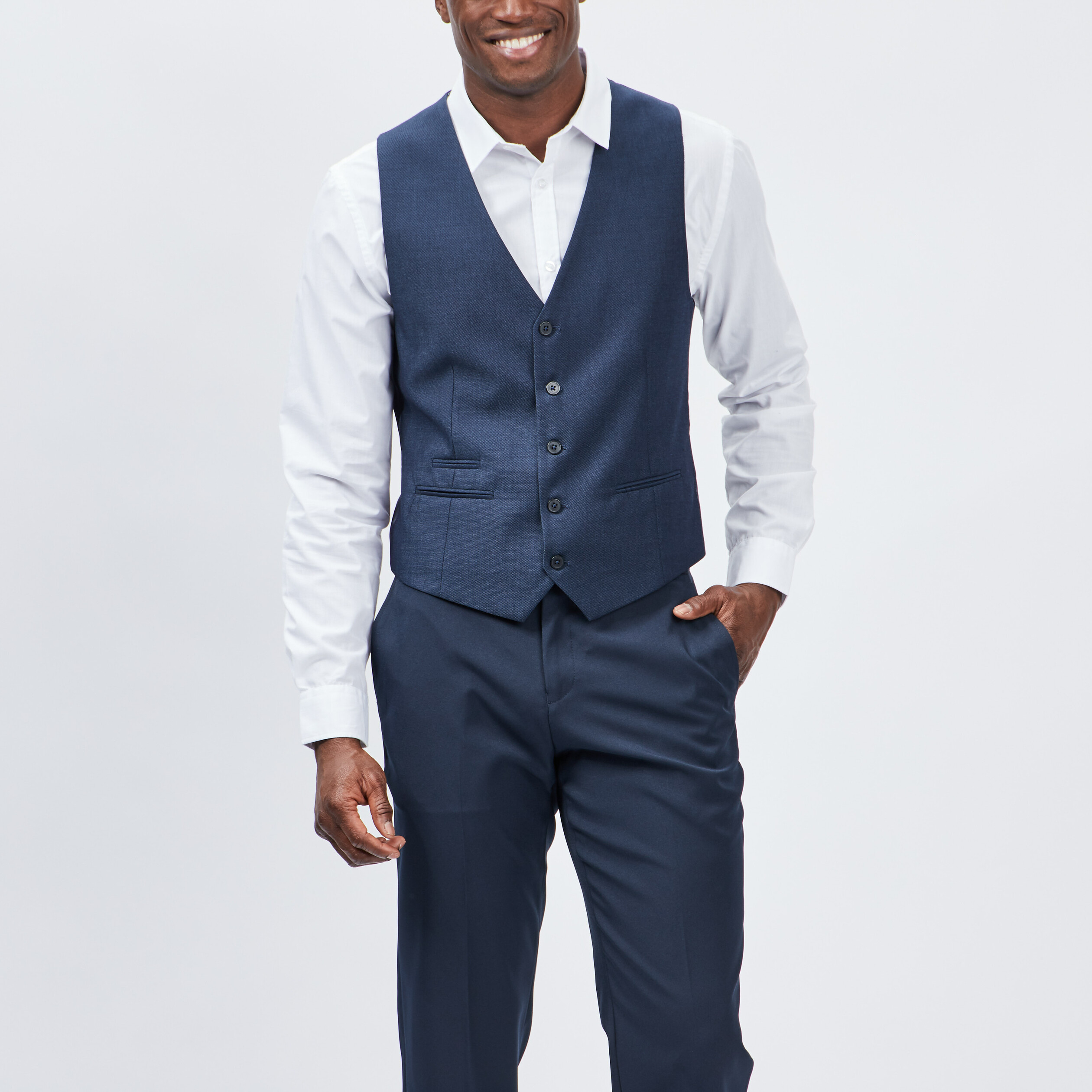 veston boutonne sans manches bleu homme Veston boutonné sans manches bleu homme