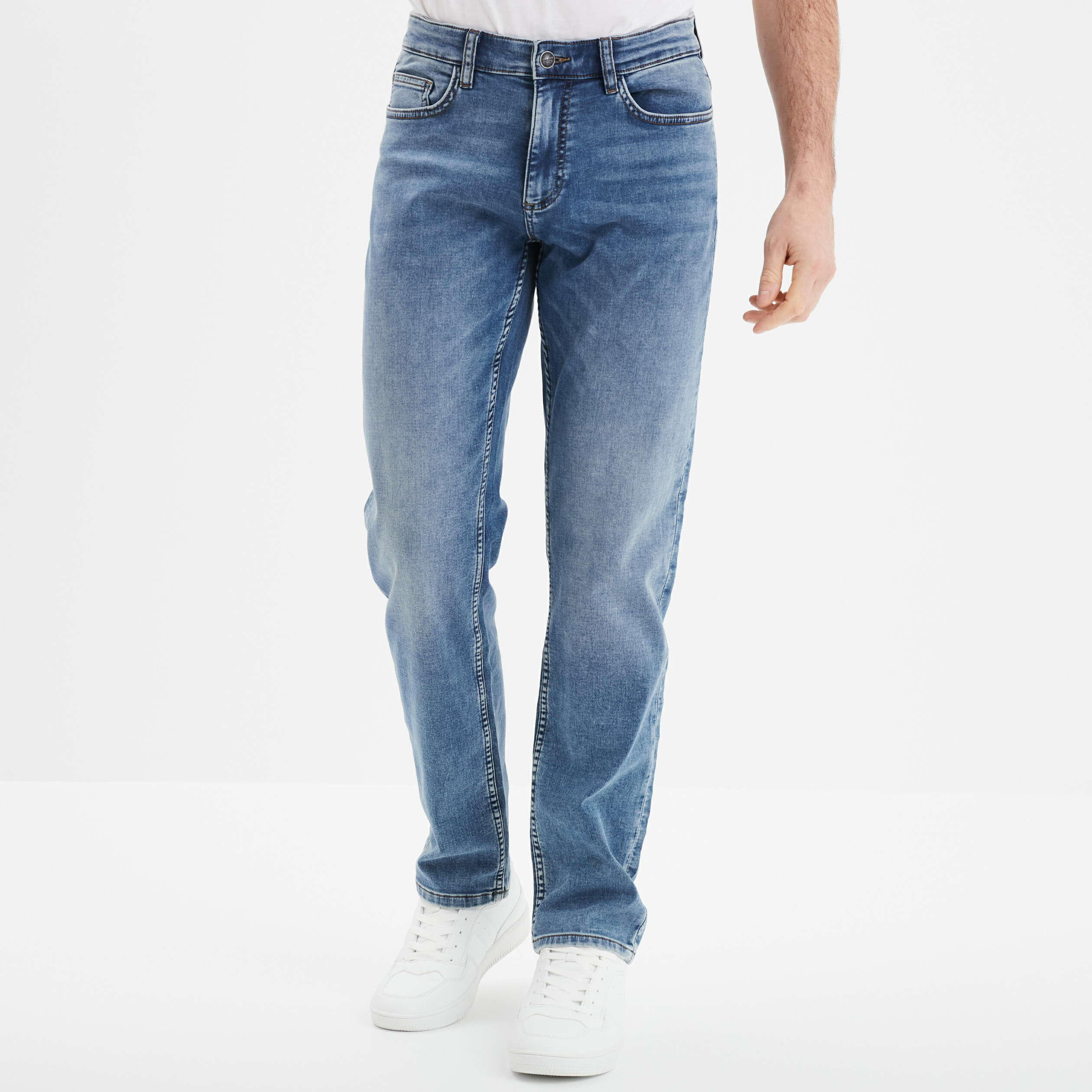 Jean stretch coupe regular denim double stone homme