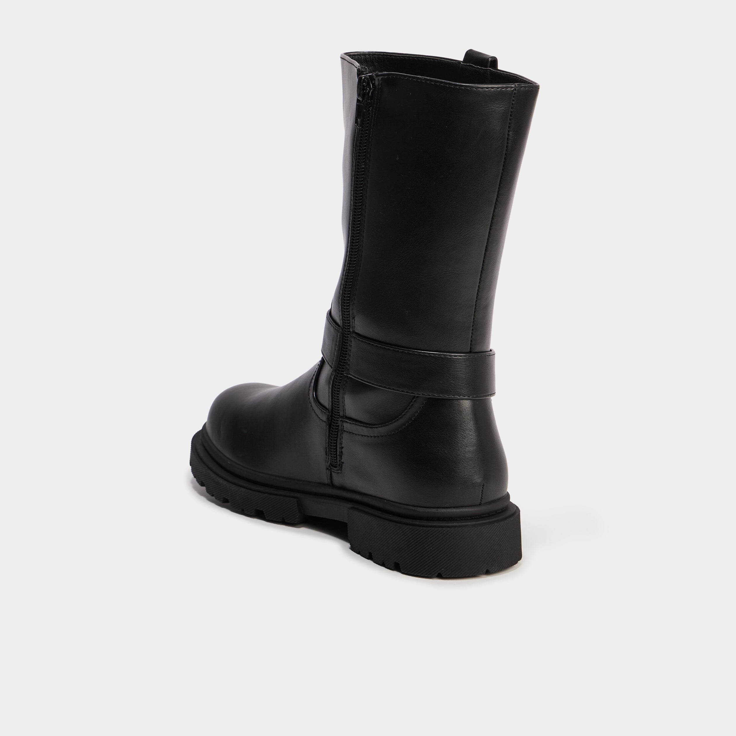 Bottes esprit biker avec boucles noir fille