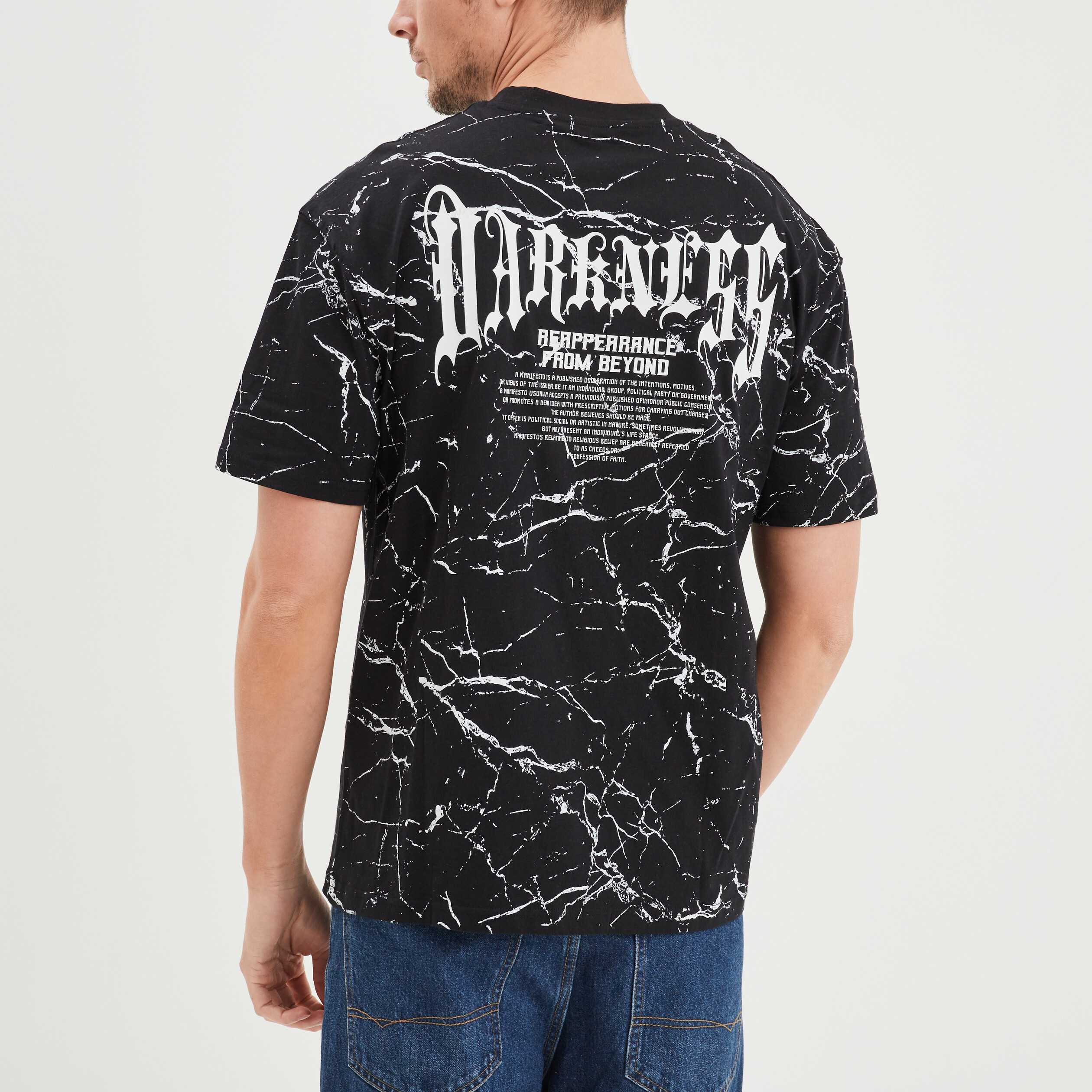 T-shirt oversize manches courtes Liberto noir homme