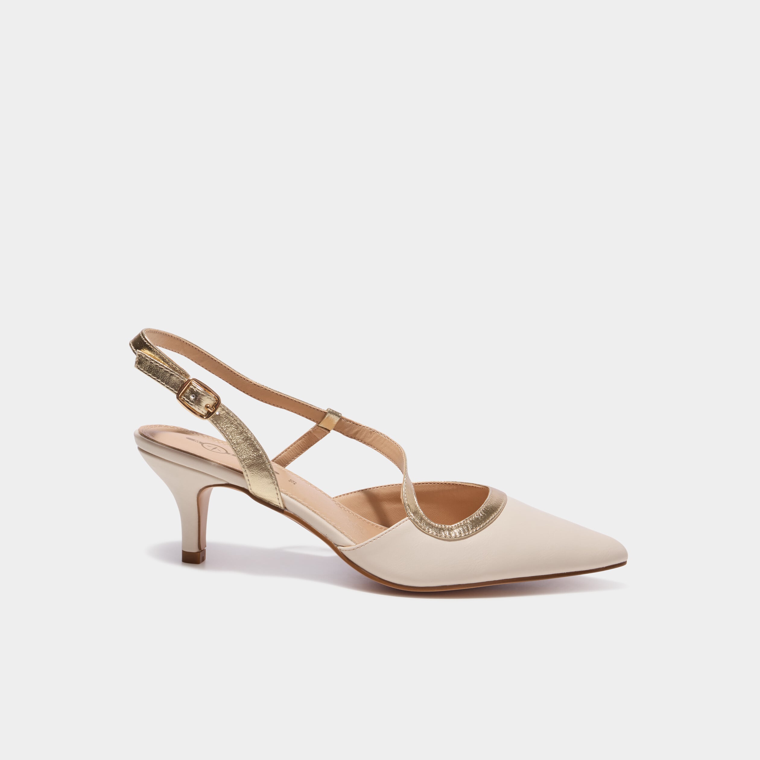 Escarpins &agrave; brides asym&eacute;triques ivoire femme