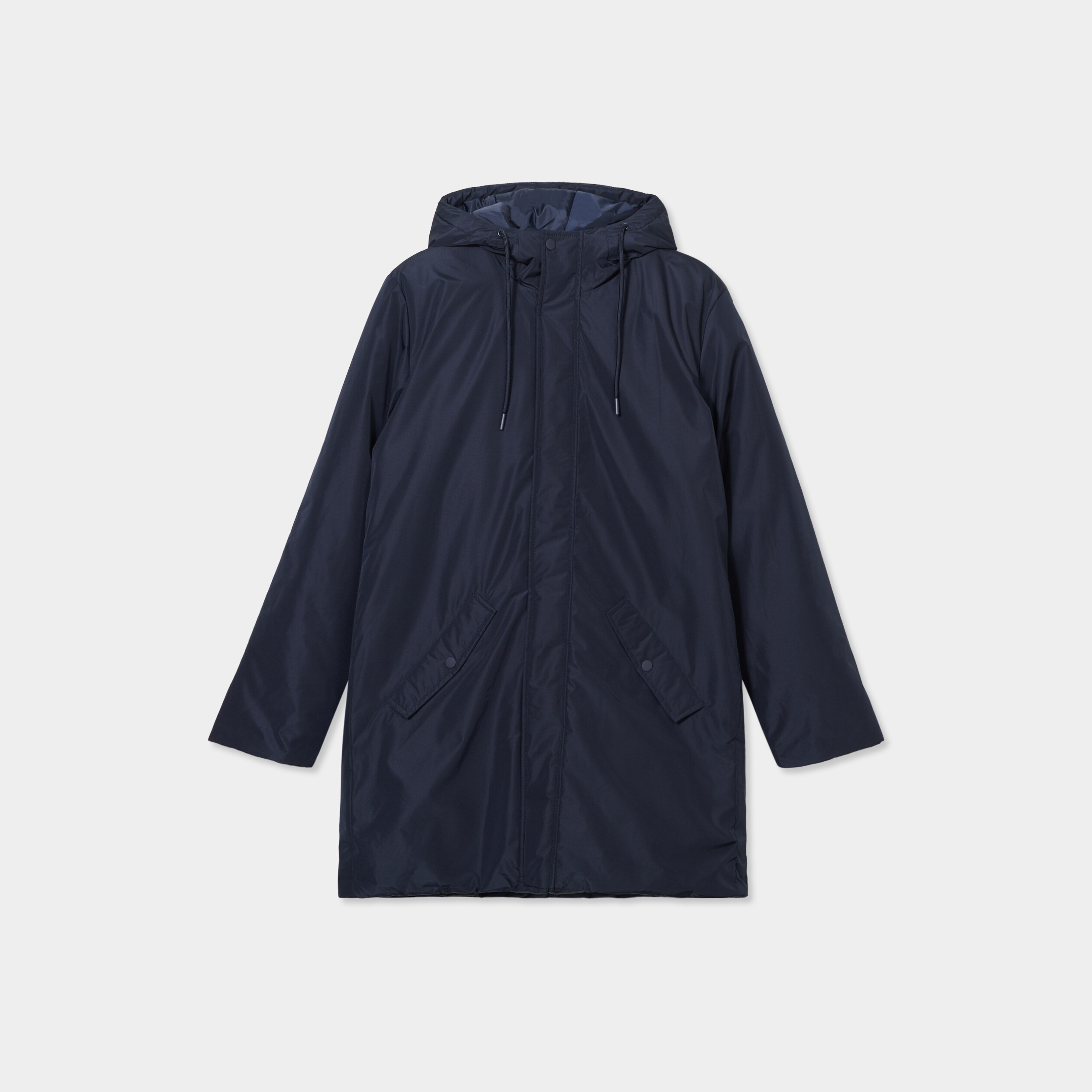 parka deperlante doublee a capuche bleu fonce homme Parka déperlante doublée à capuche bleu foncé homme