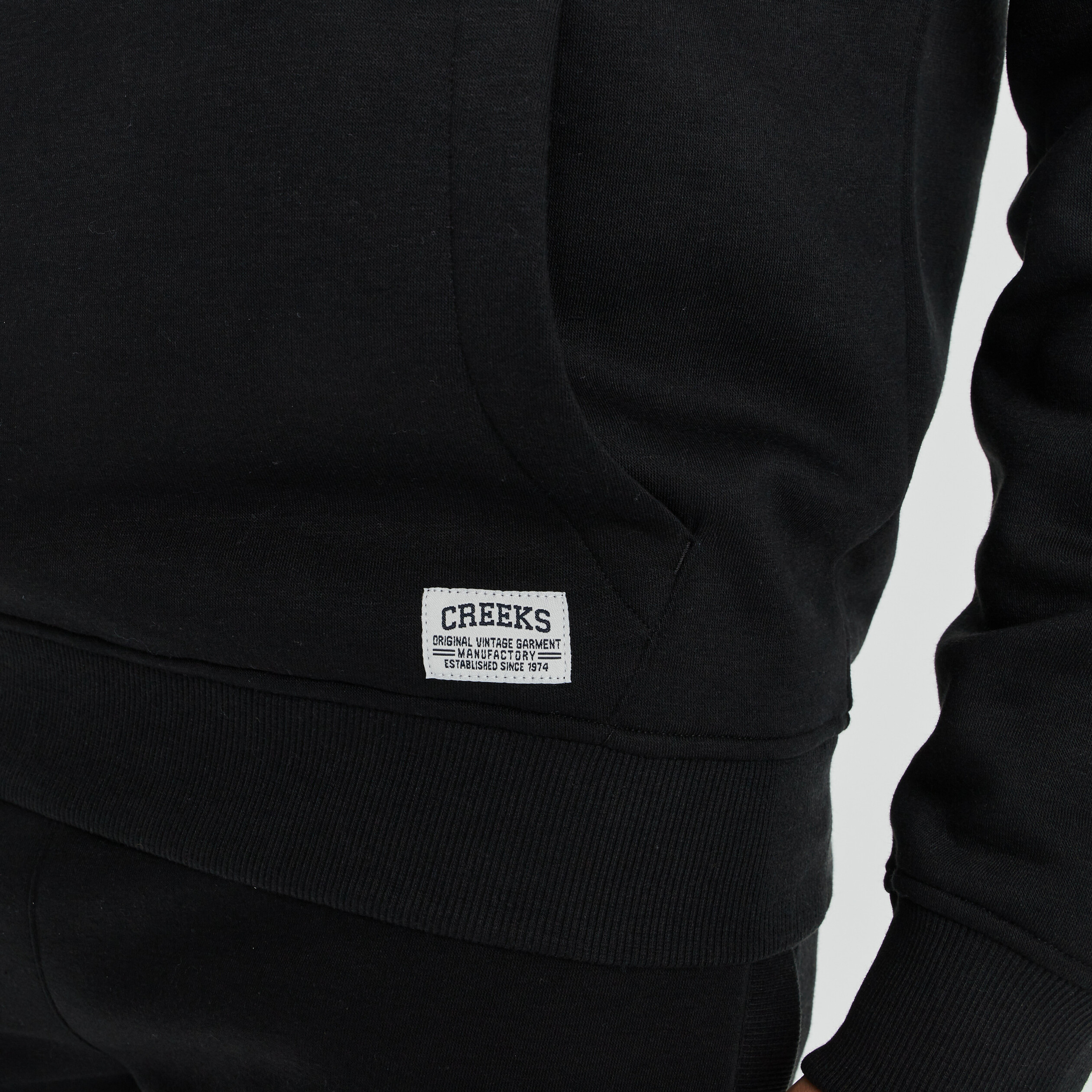 Sweat &agrave; capuche hoodie molleton noir homme