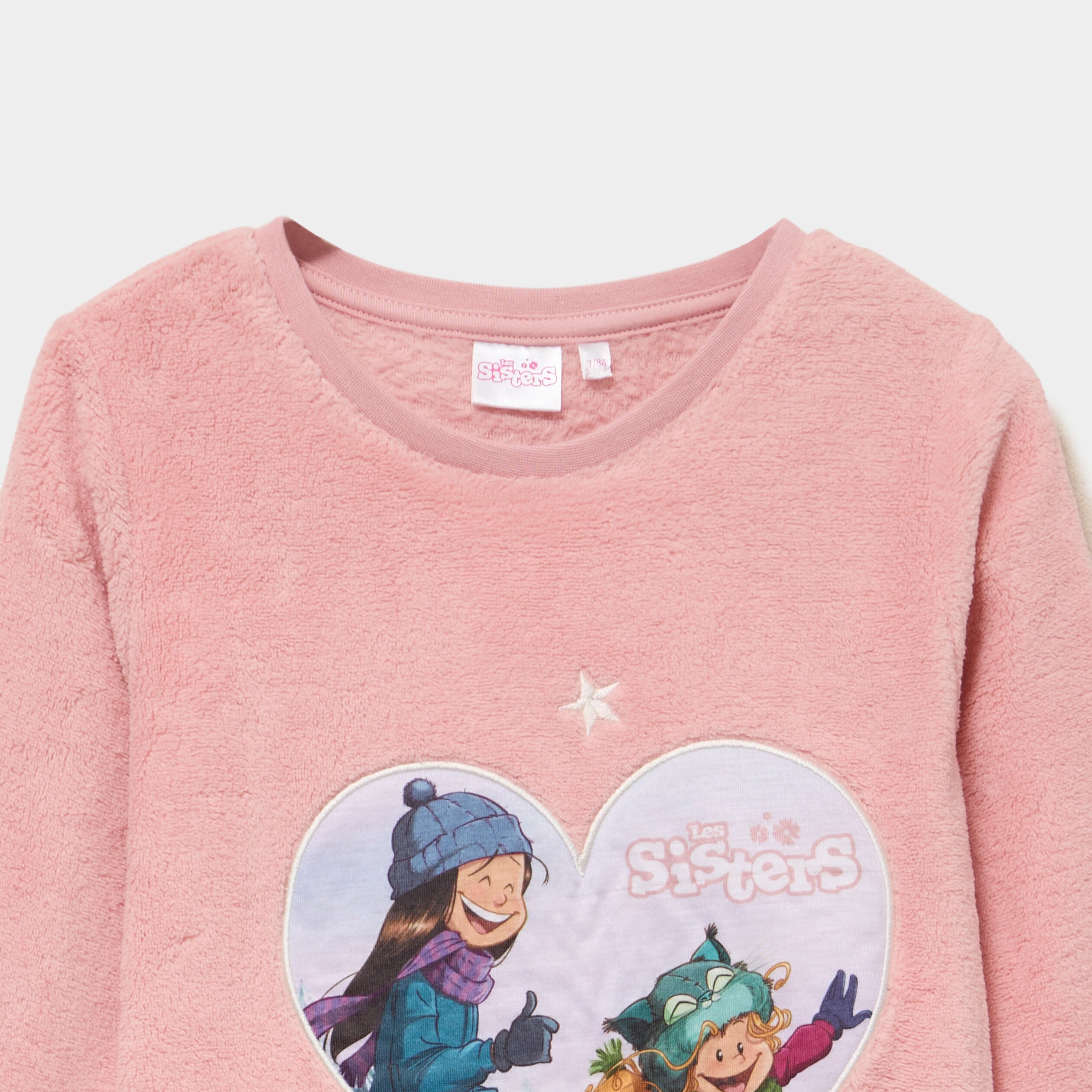 Coffret ensemble pyjama Les Sisters rose poudr&eacute;e fille