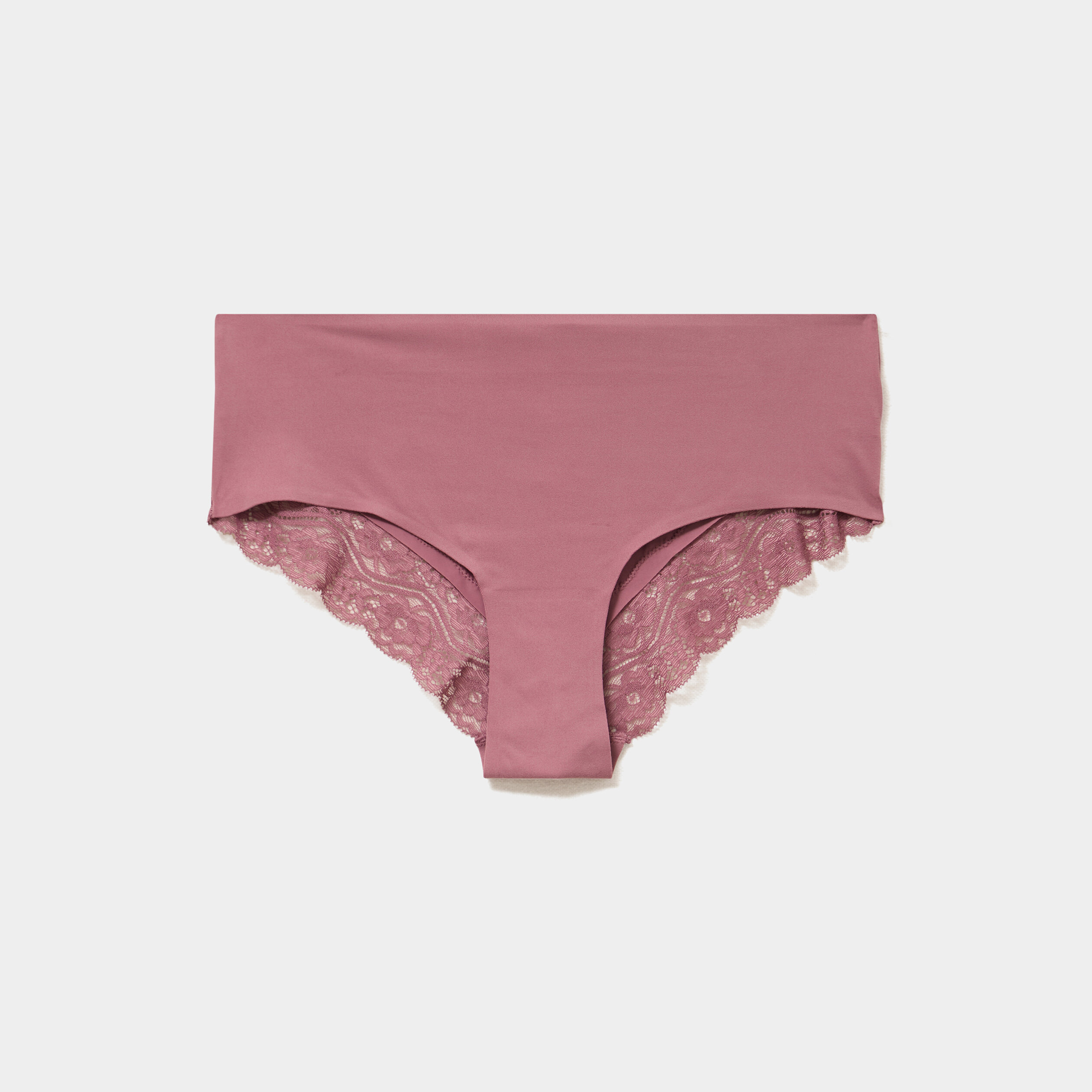 Shorty invisible &agrave; dentelle vieux rose femme