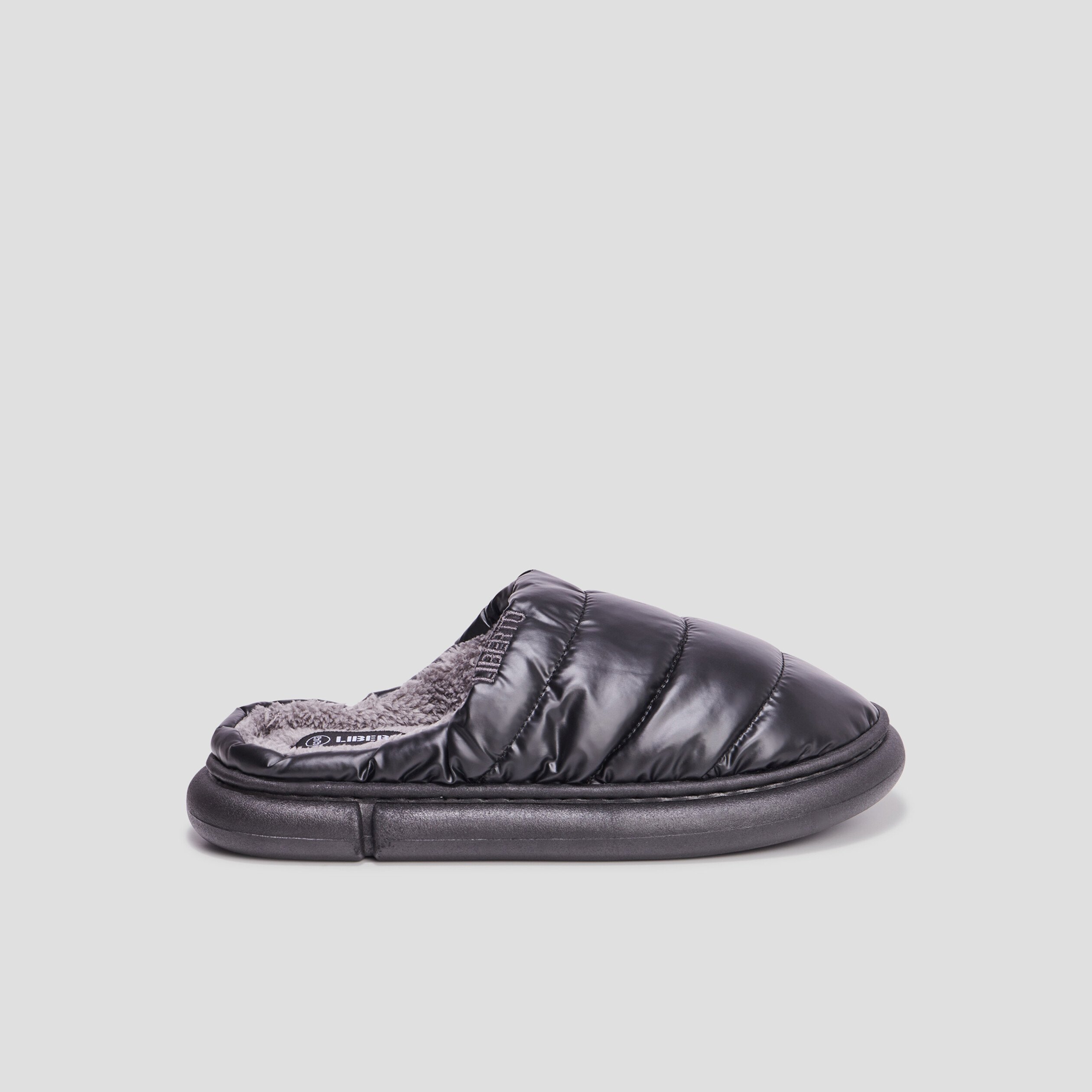 chaussons mules matelasses fourres noir homme Chaussons mules matelassés fourrés noir homme