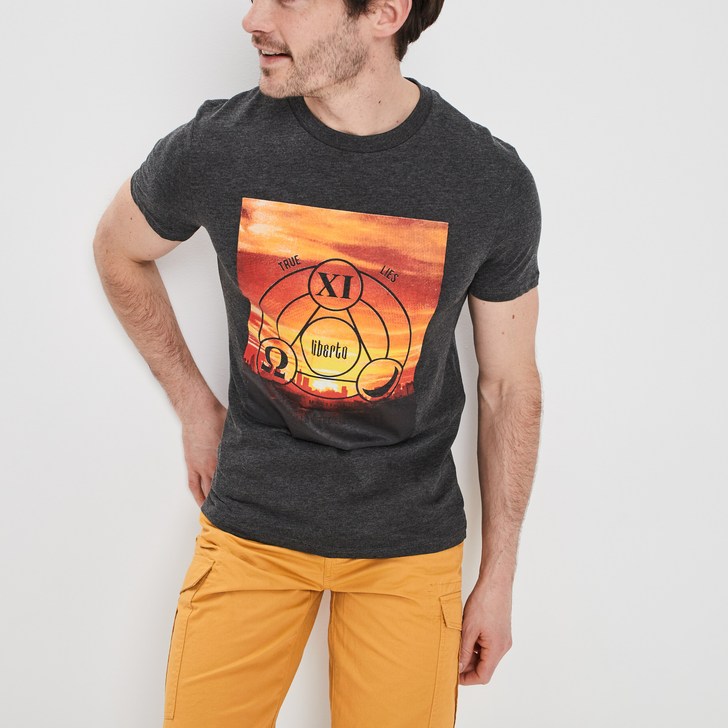 T-shirt Liberto gris foncé homme